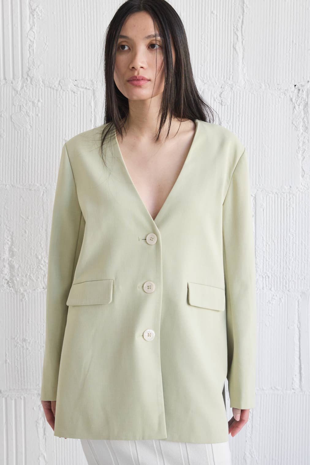 The Eleanor Blazer | Deep V-Neck Oversized Blazer