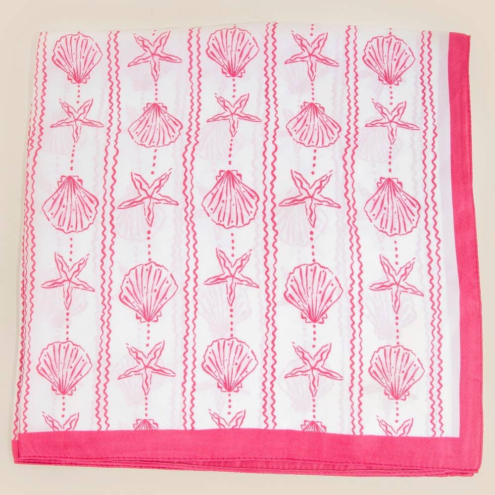 Sealife Seashells And Starfish Bandana Scarf