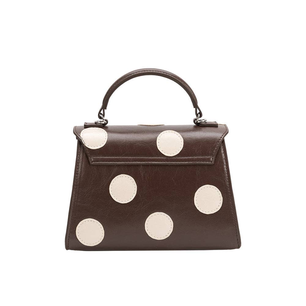 Maisel Chocolate Recycled Vegan Polka Dot Top Handle Bag