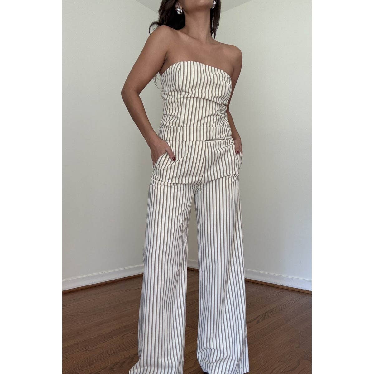 Striped Strapless Corset Top