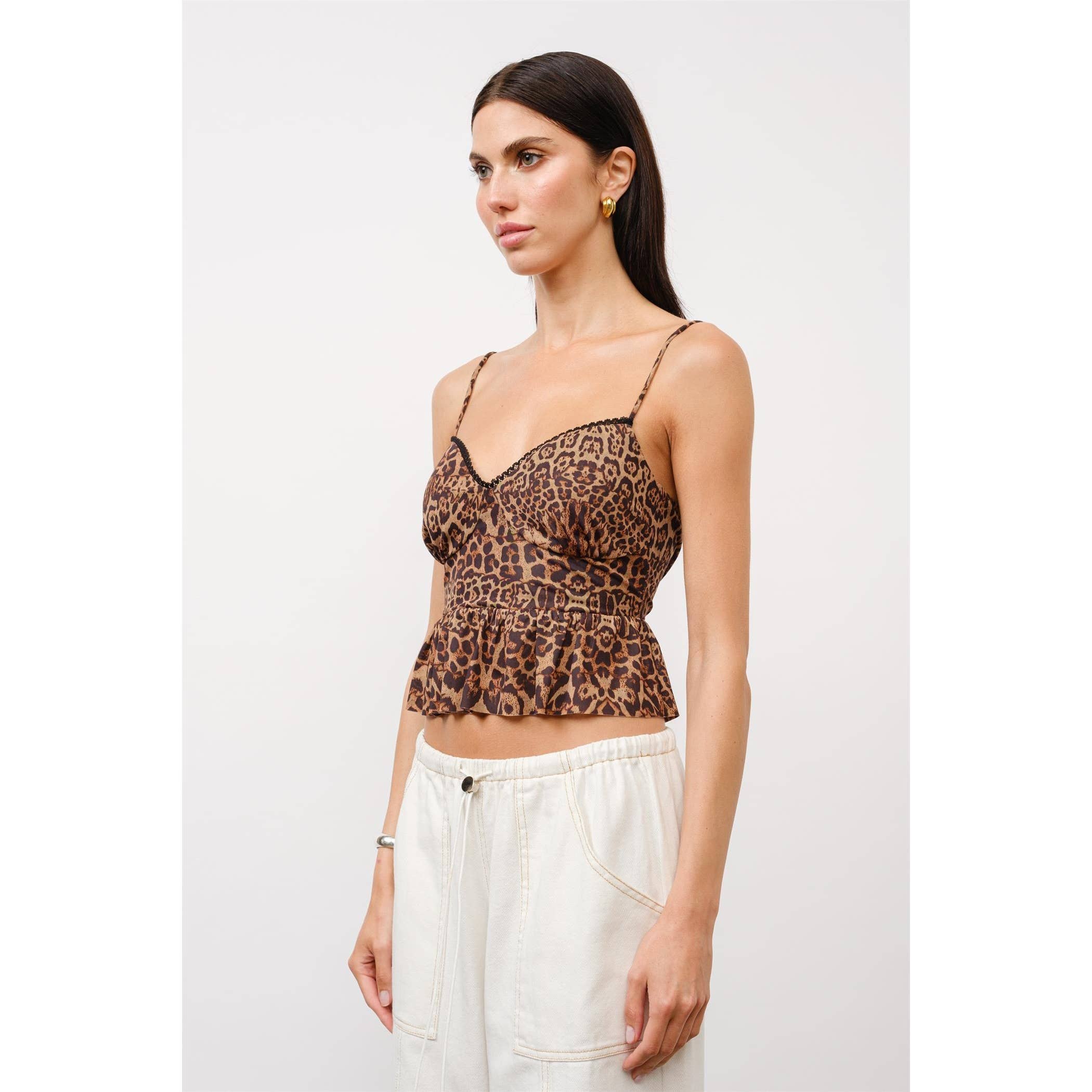 Luna Leopard-Print Mesh Top