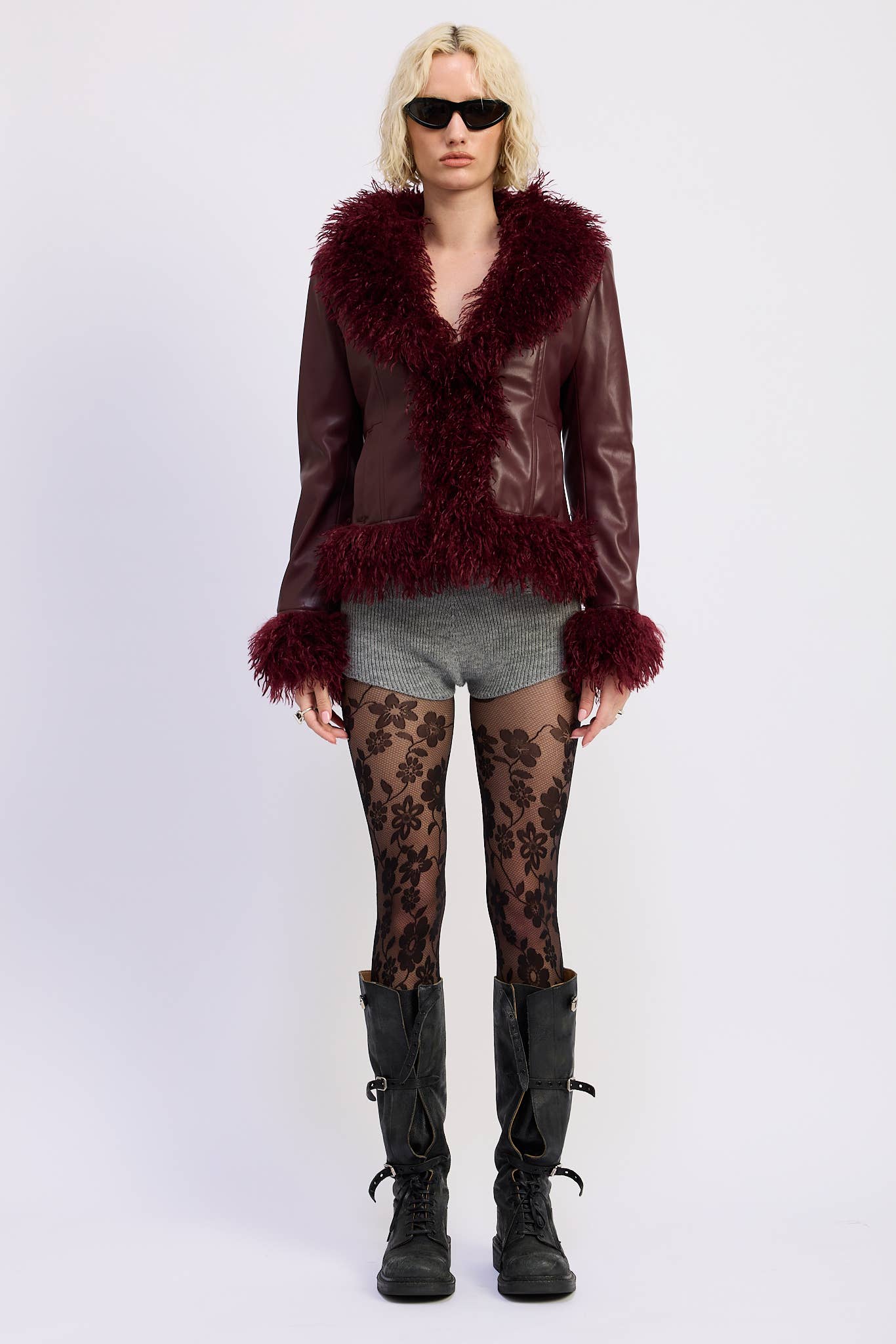 Fur and Leather Mix Media Jacket