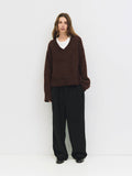 The Glen Sweater | Boucle Knit V Neck Sweater