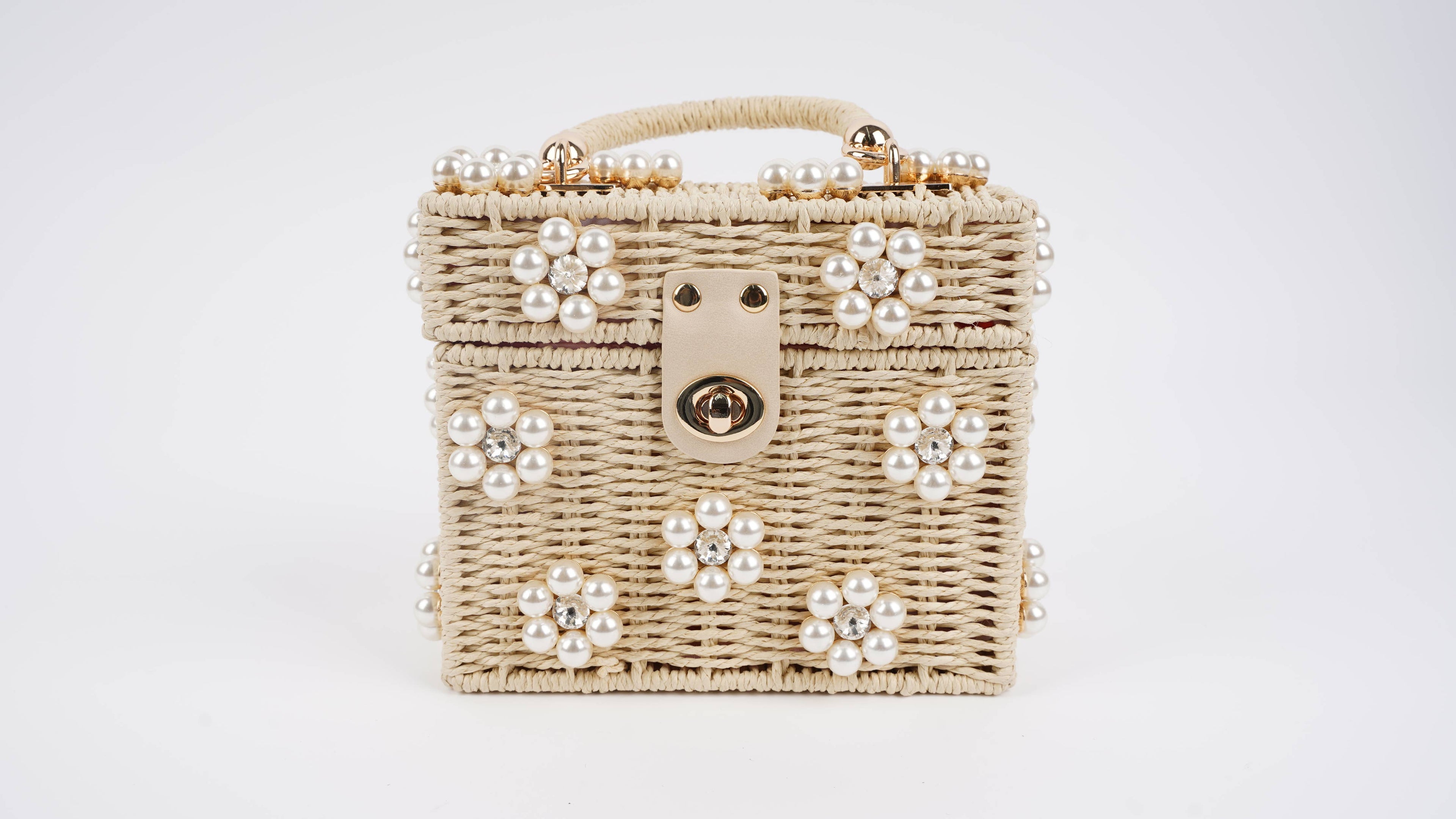 WICKER BUCKET DAISY FLOWER PURSE