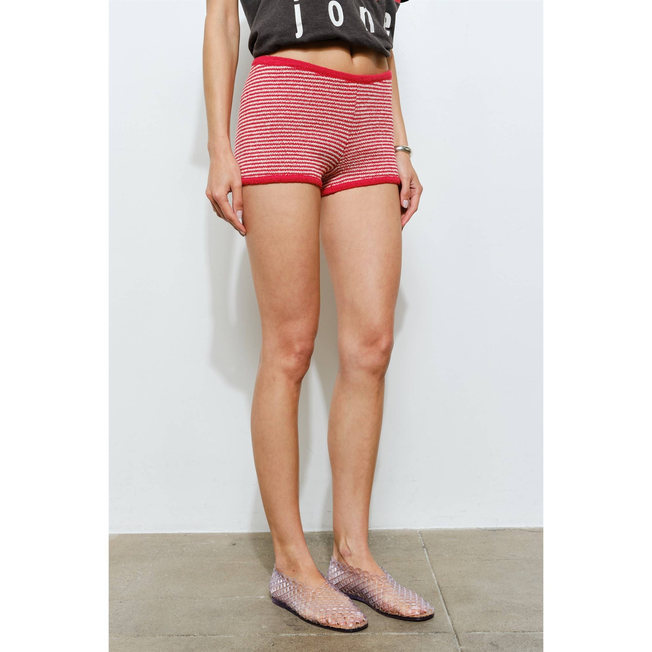 Estelle Red and White Striped Shorts