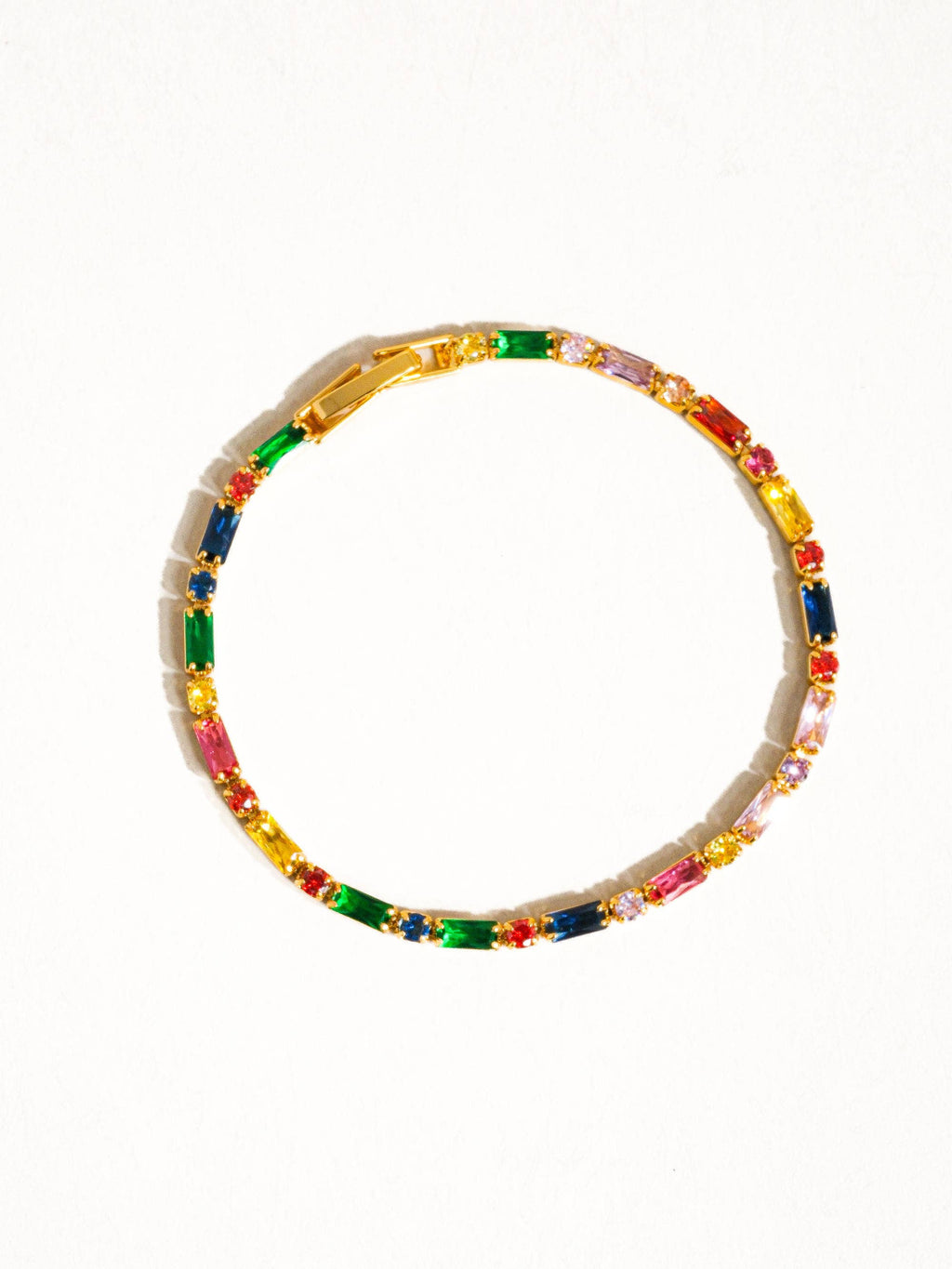 18K GOLD MULTICOLOR CHAIN BRACELET