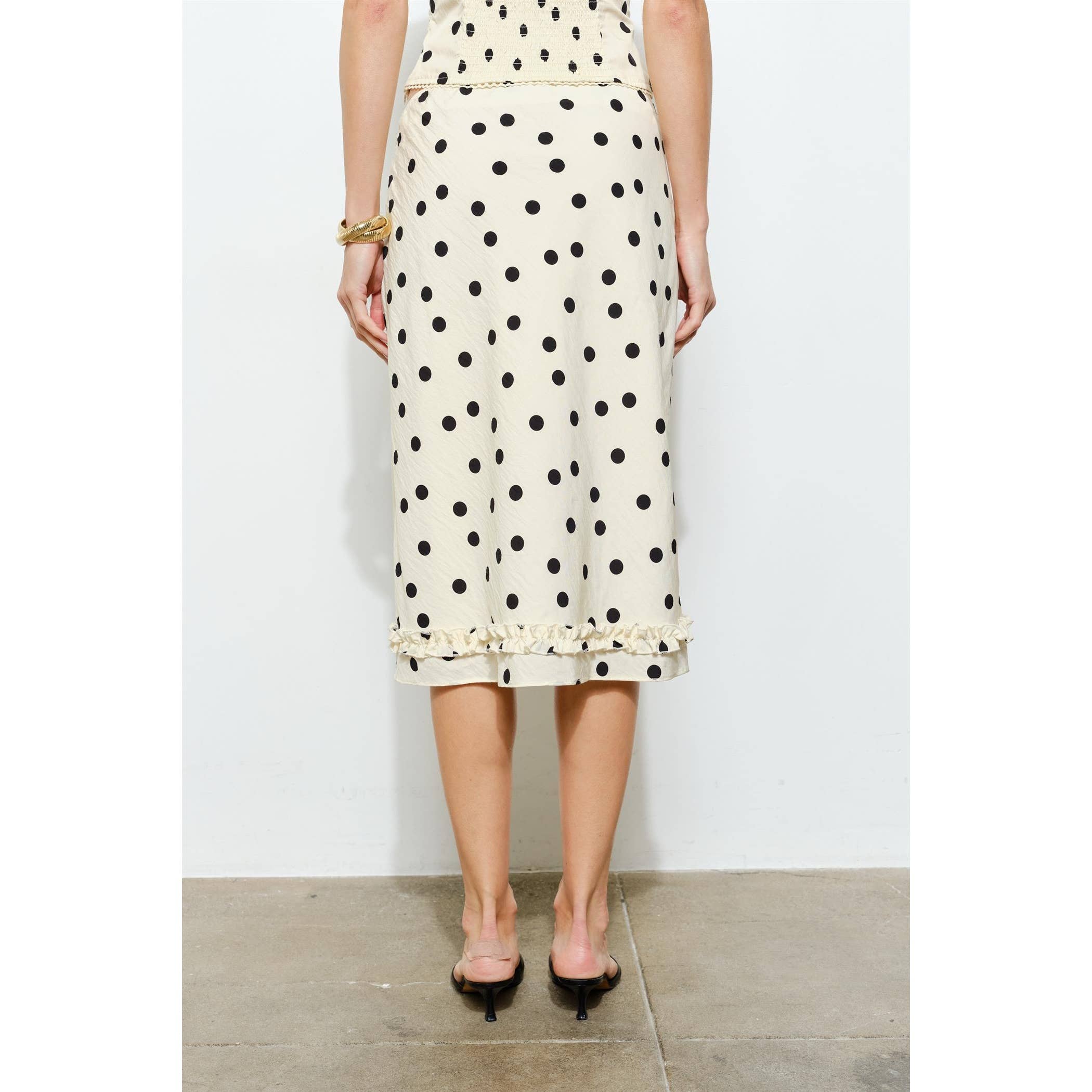 DEMI RUFFLE TRIM MIDI SKIRTemi Ruffle Trim Midi Skir