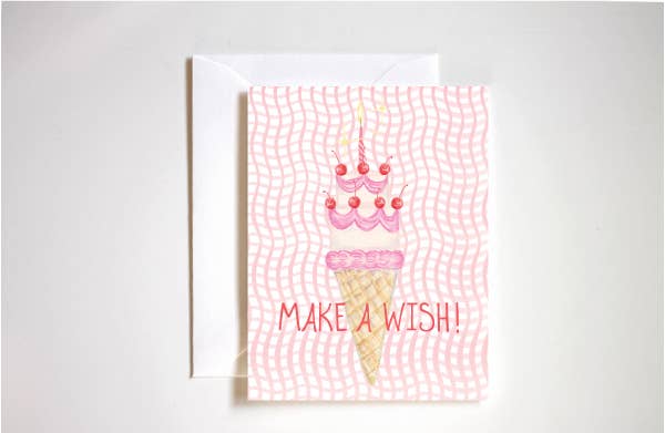 Make a wish ice cream birthday card