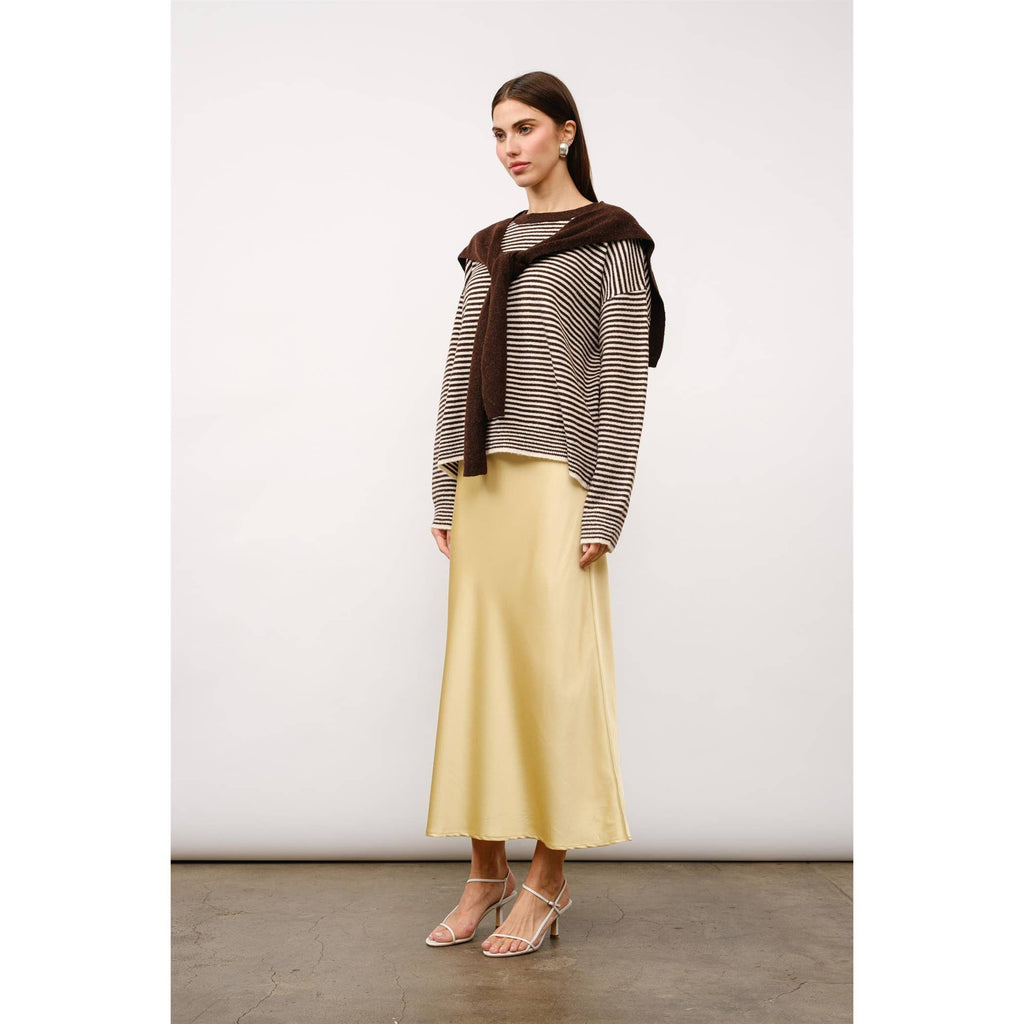 Kate Striped Sweater with Detachable Shawl