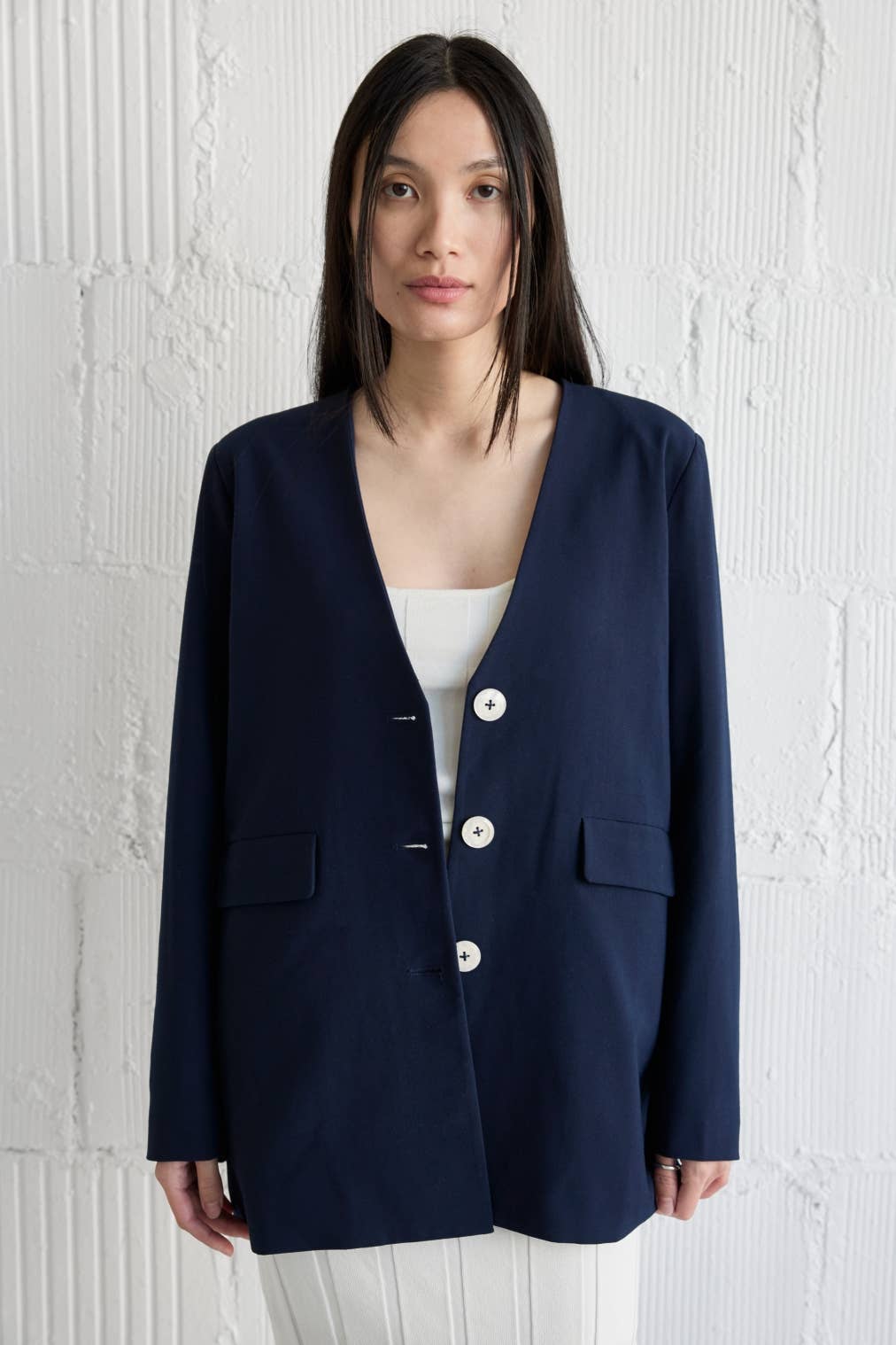 The Eleanor Blazer | Deep V-Neck Oversized Blazer