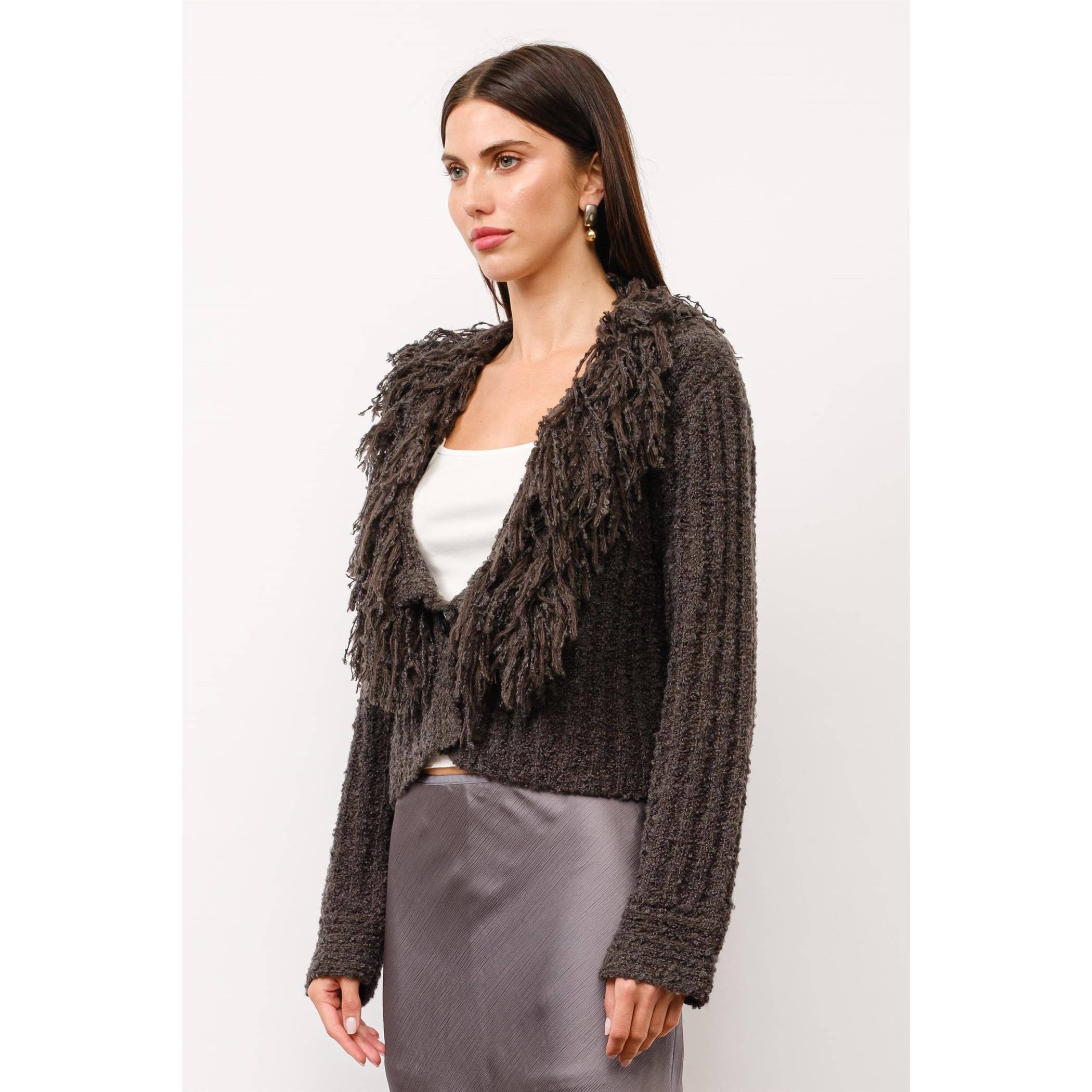 Madelyn Fringe Sweater Cropped Cardigan