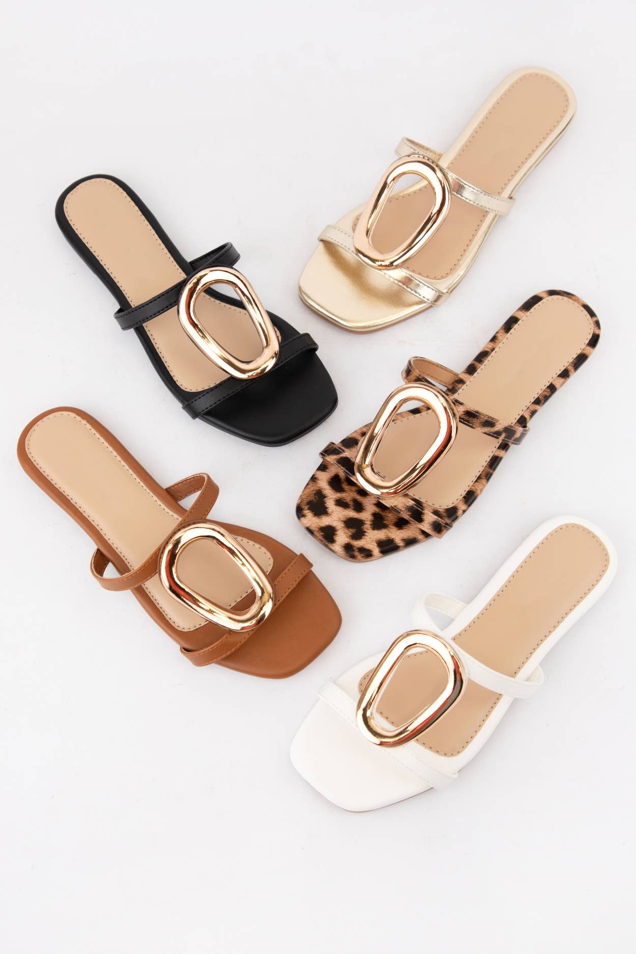 BARSA-01 GOLDEN EMBELLISHMENT DOUBLE STRAP SANDAL