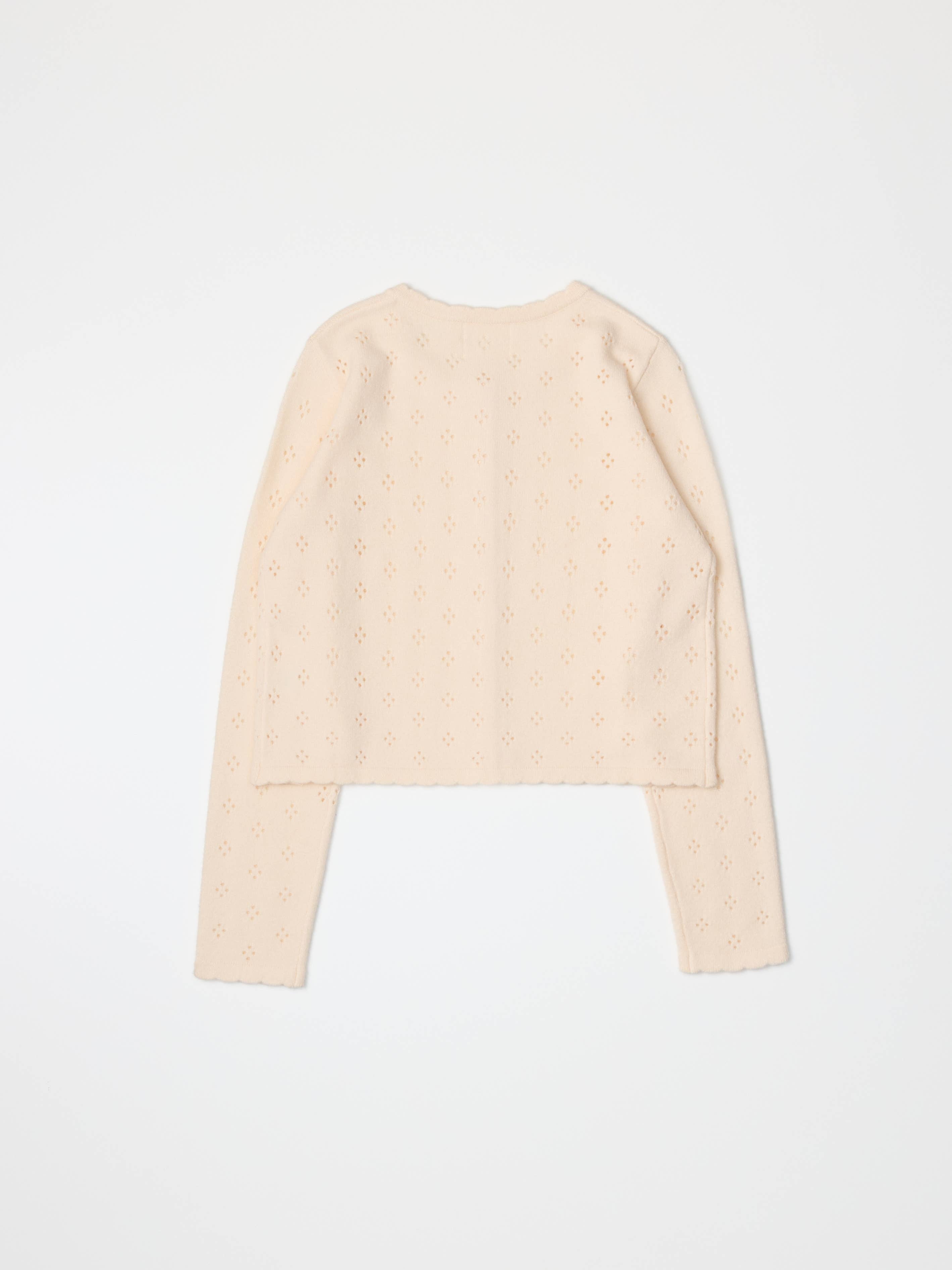The Carmela Cardigan | Scalloped Pointelle Cardigan
