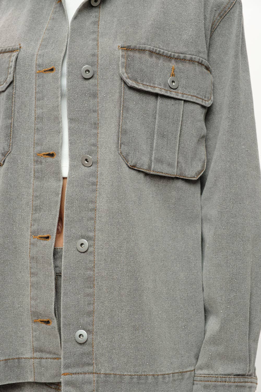 Denim Cargo Overshirt