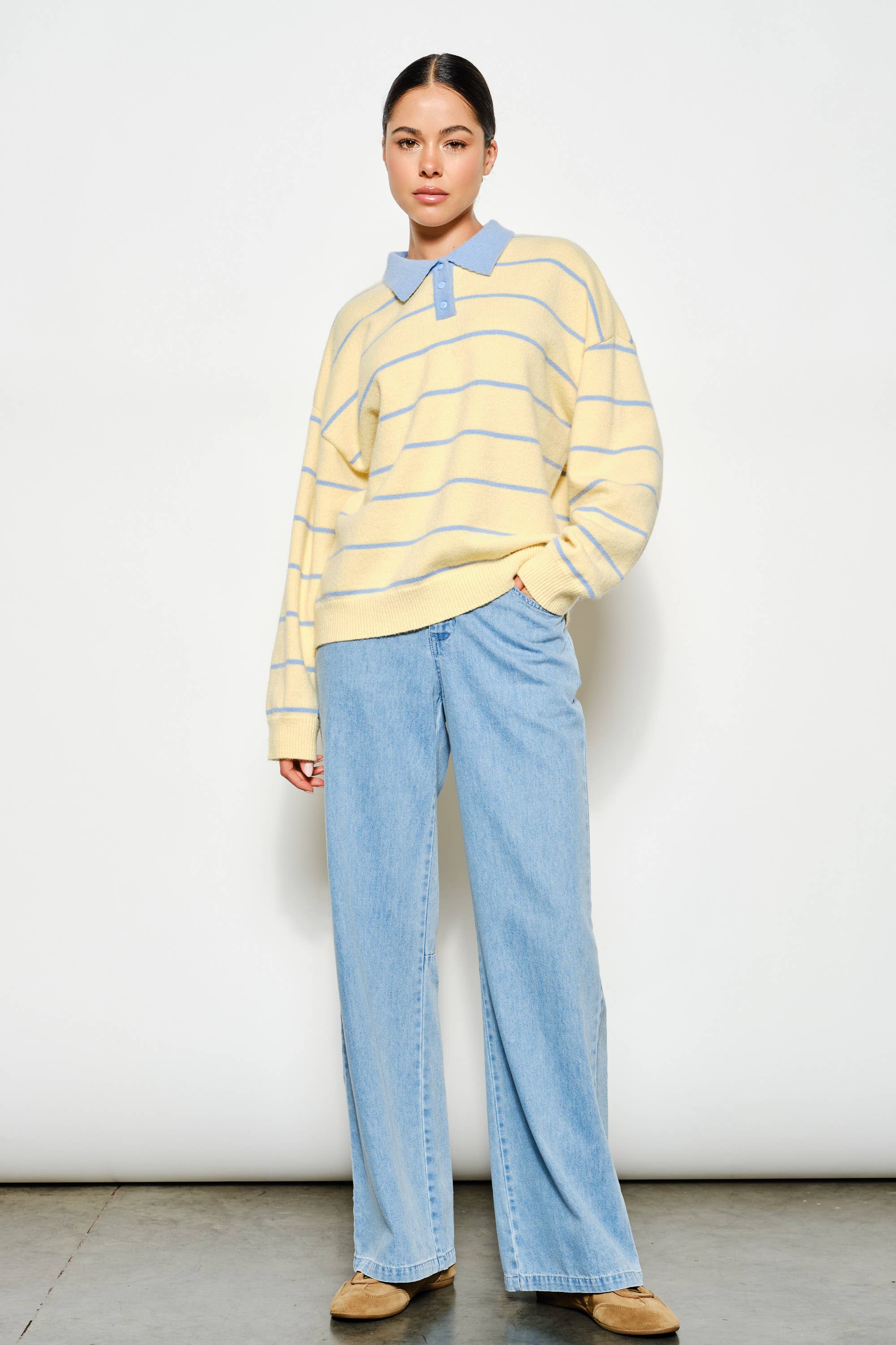 JOANNA STRIPED RUGBY SWEATER