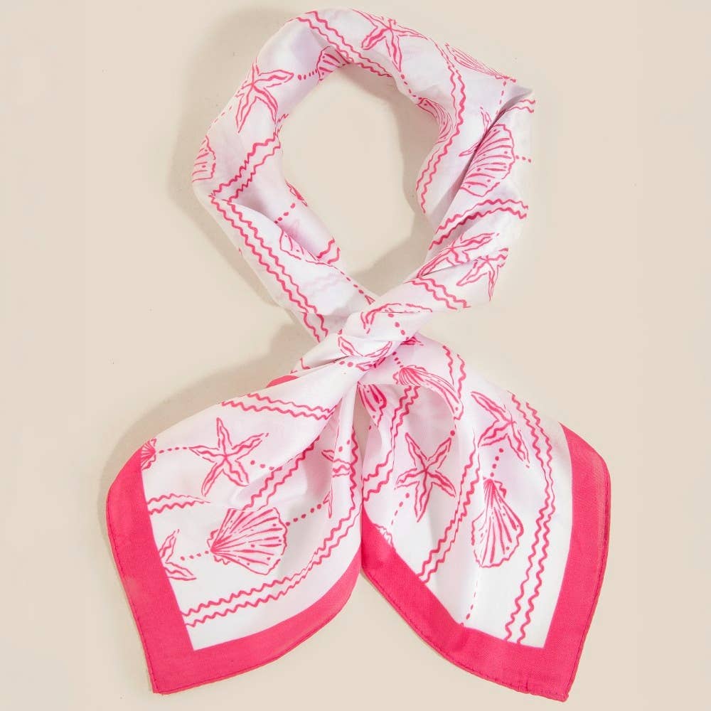 Sealife Seashells And Starfish Bandana Scarf