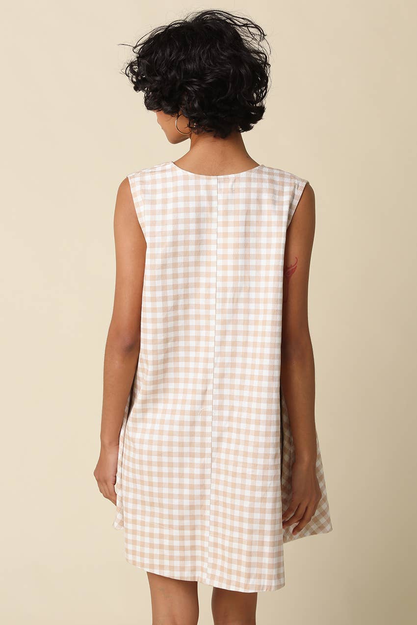 NOELLA GINGHAM SWING MINI DRESS