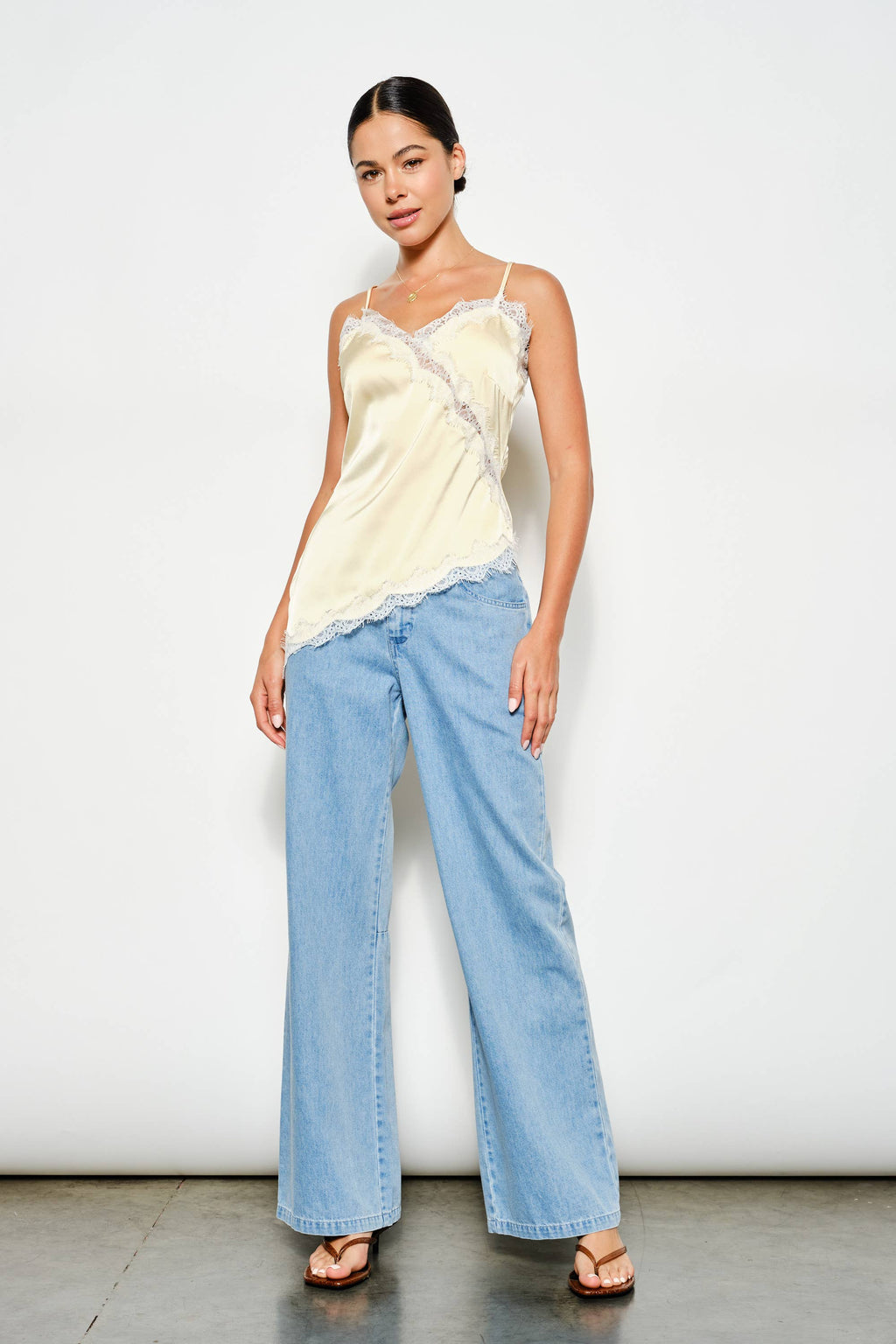 OREN ASYMMETRICAL SATIN CAMI