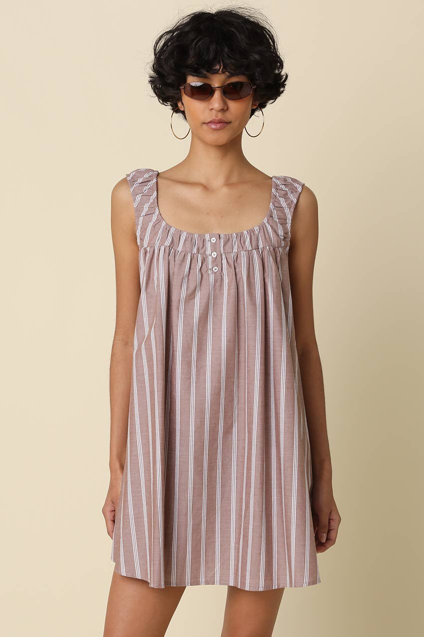 Jeane Stripe Swing Mini Dress