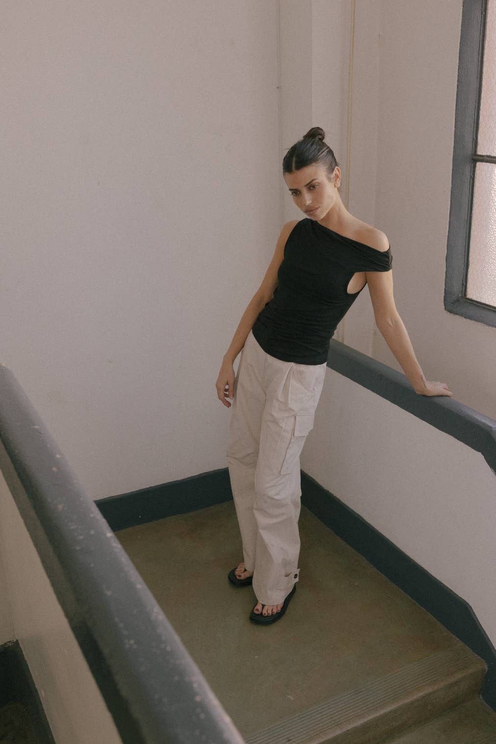 The Emilia Top | Asymmetrical Twist Shoulder Top