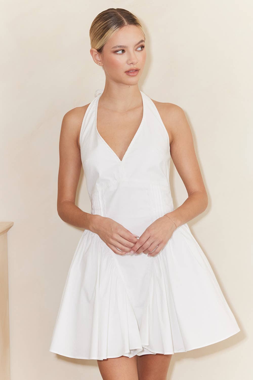 TIMELESS CLASSIC CLASSY HALTER NECK MINI DRESS