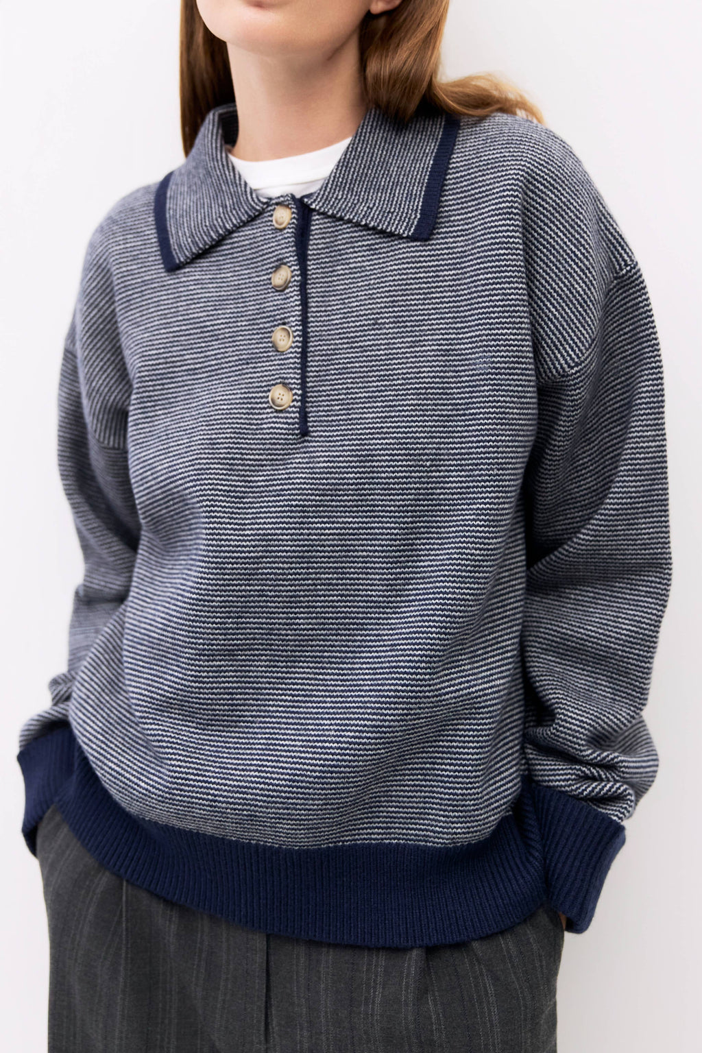 The Myers Sweater | Striped Collared Sweater