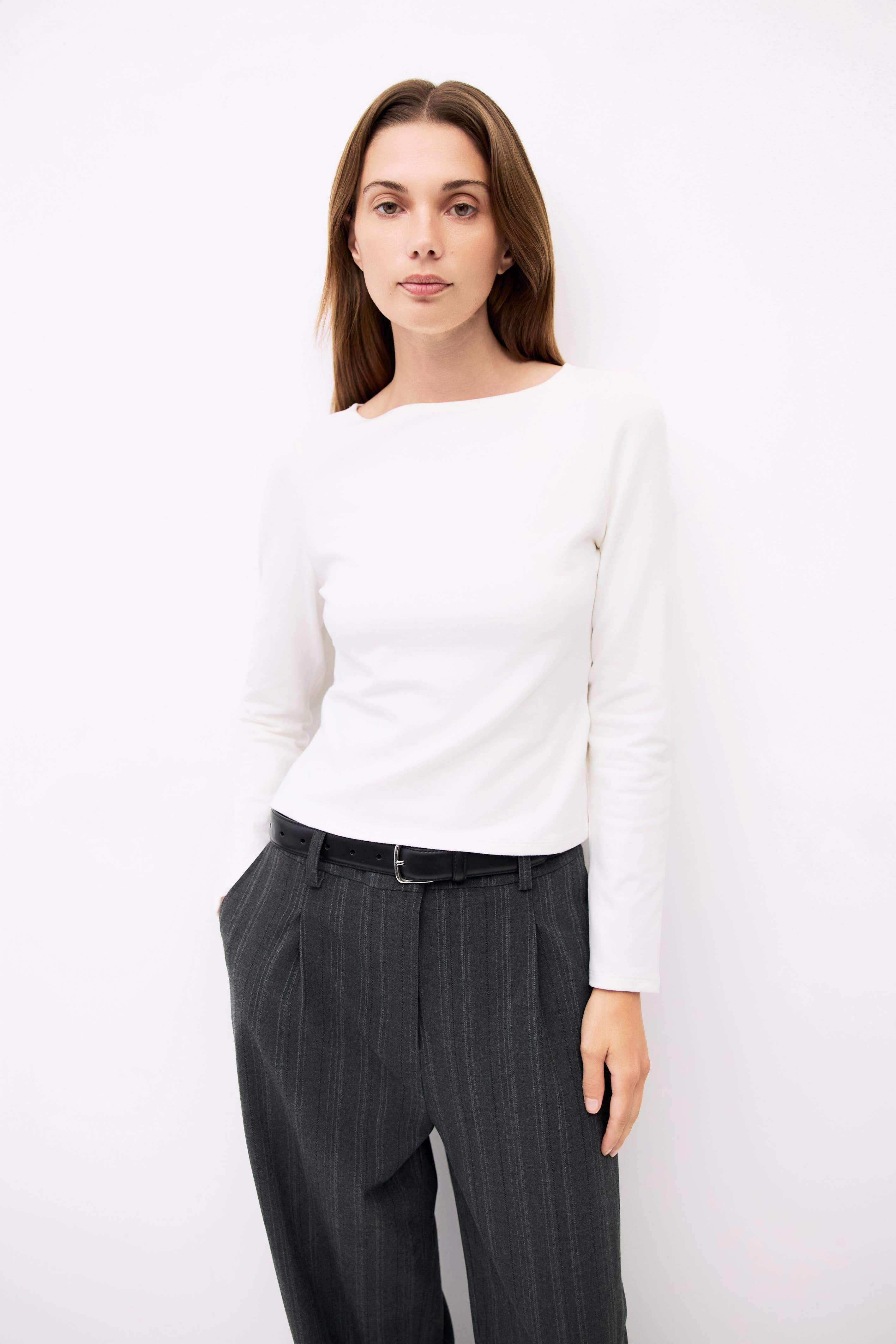 The Martina Top | Wide Neck Long Sleeve Top