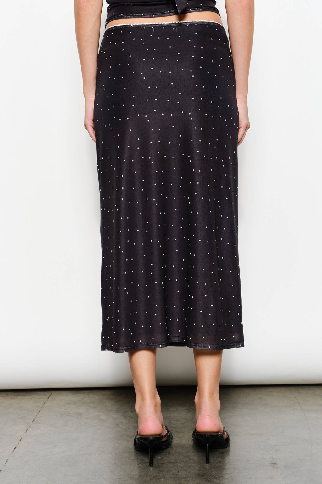 GENEVA POLKADOT MESH MIDI SKIRT