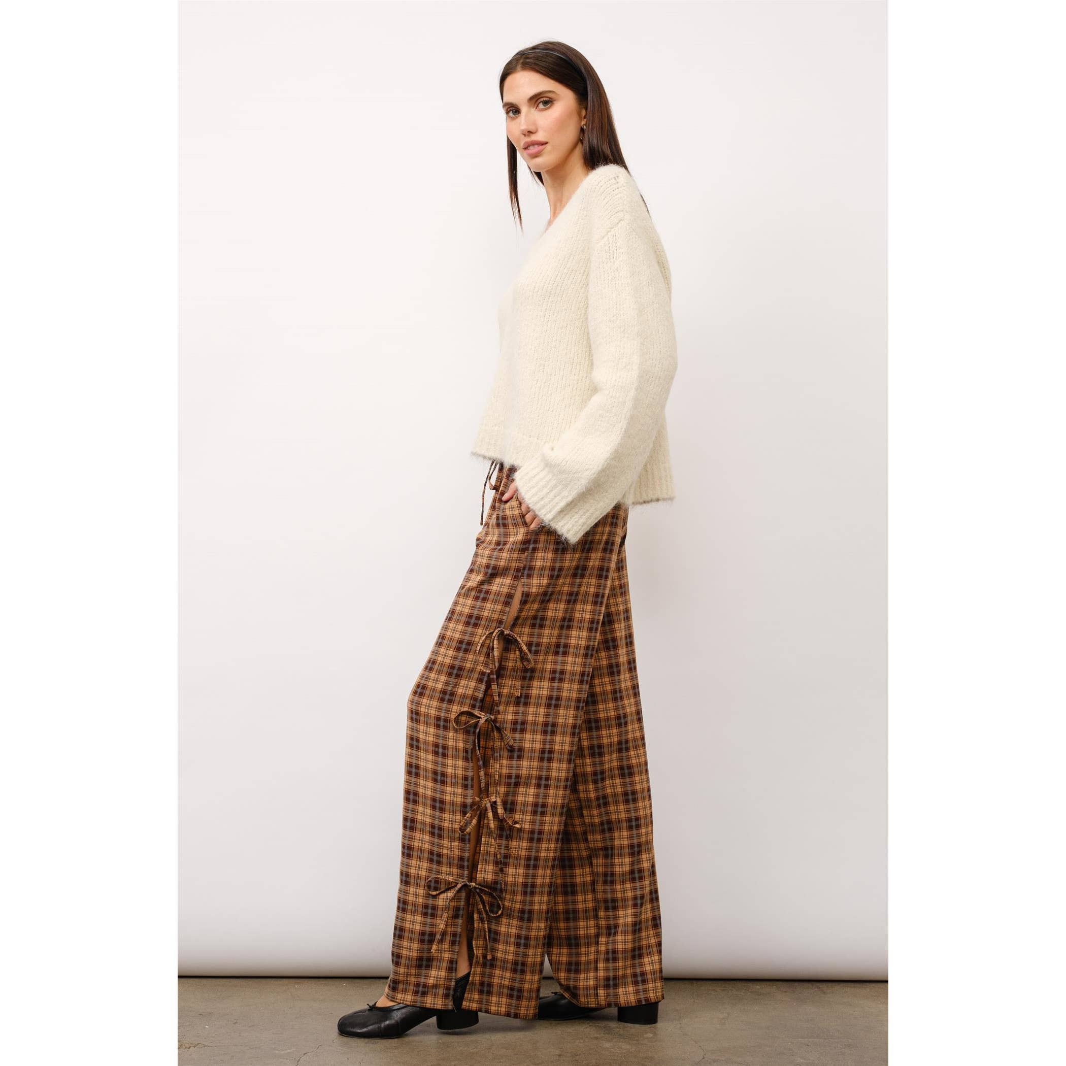 Elina Side Tie Elastic Drawstring Long Pants