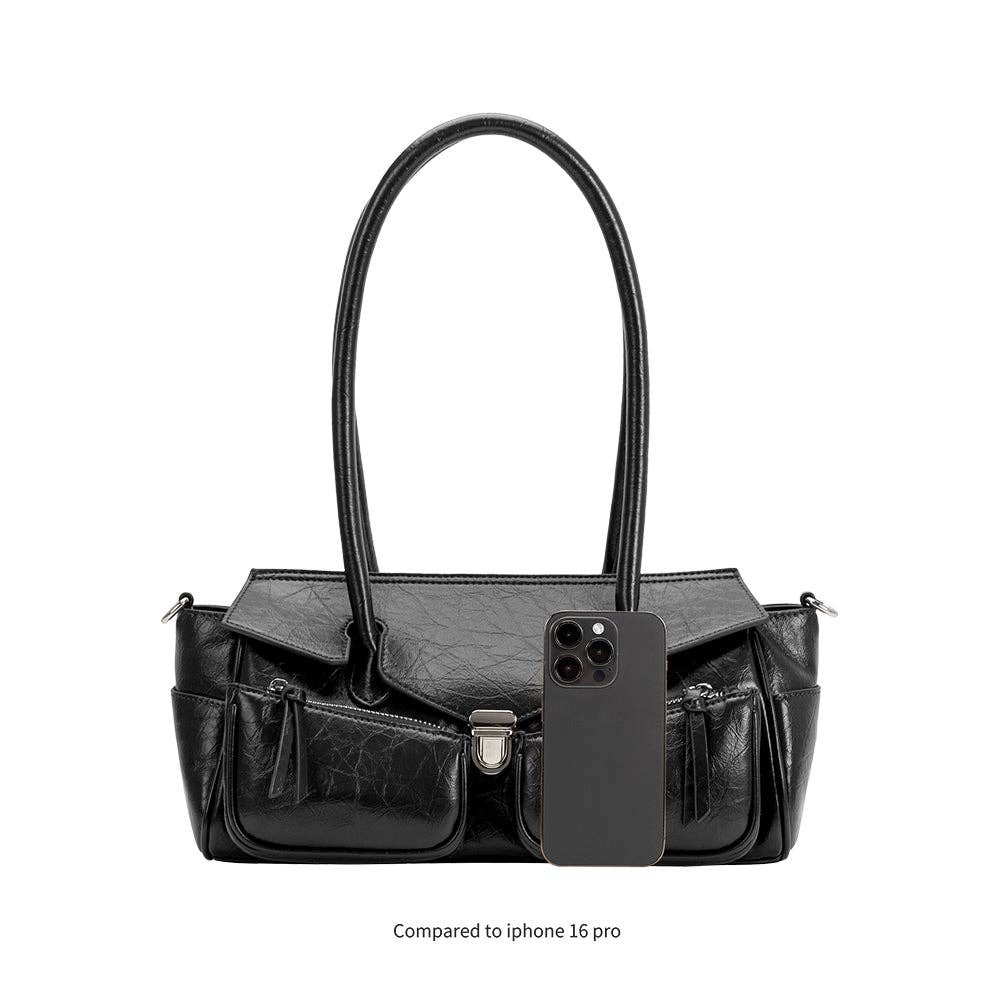 Ruthie Olive Recycled Vegan Leather Shoulder Bag