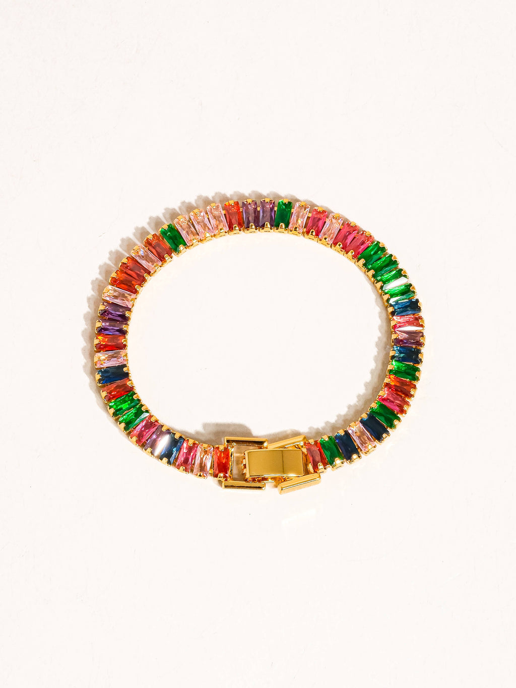 18K GOLD MULTICOLOR CZ BRACELET