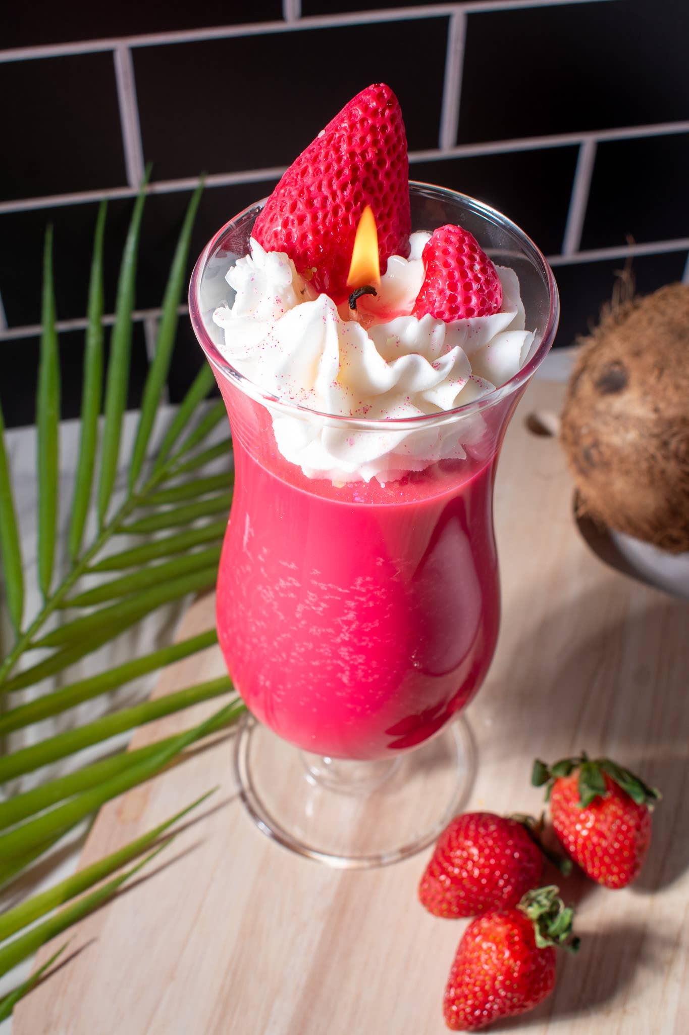 Strawberry Daiquiri Novelty Candle - Unique Soy Wax Candle