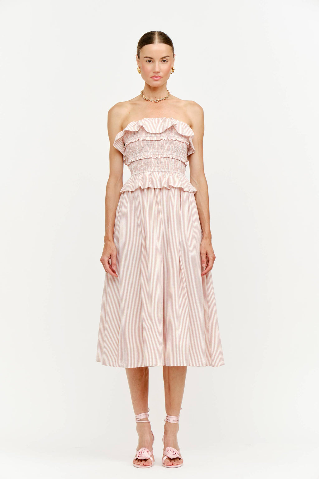 FLYNN BLUSH STRIPE DRESS