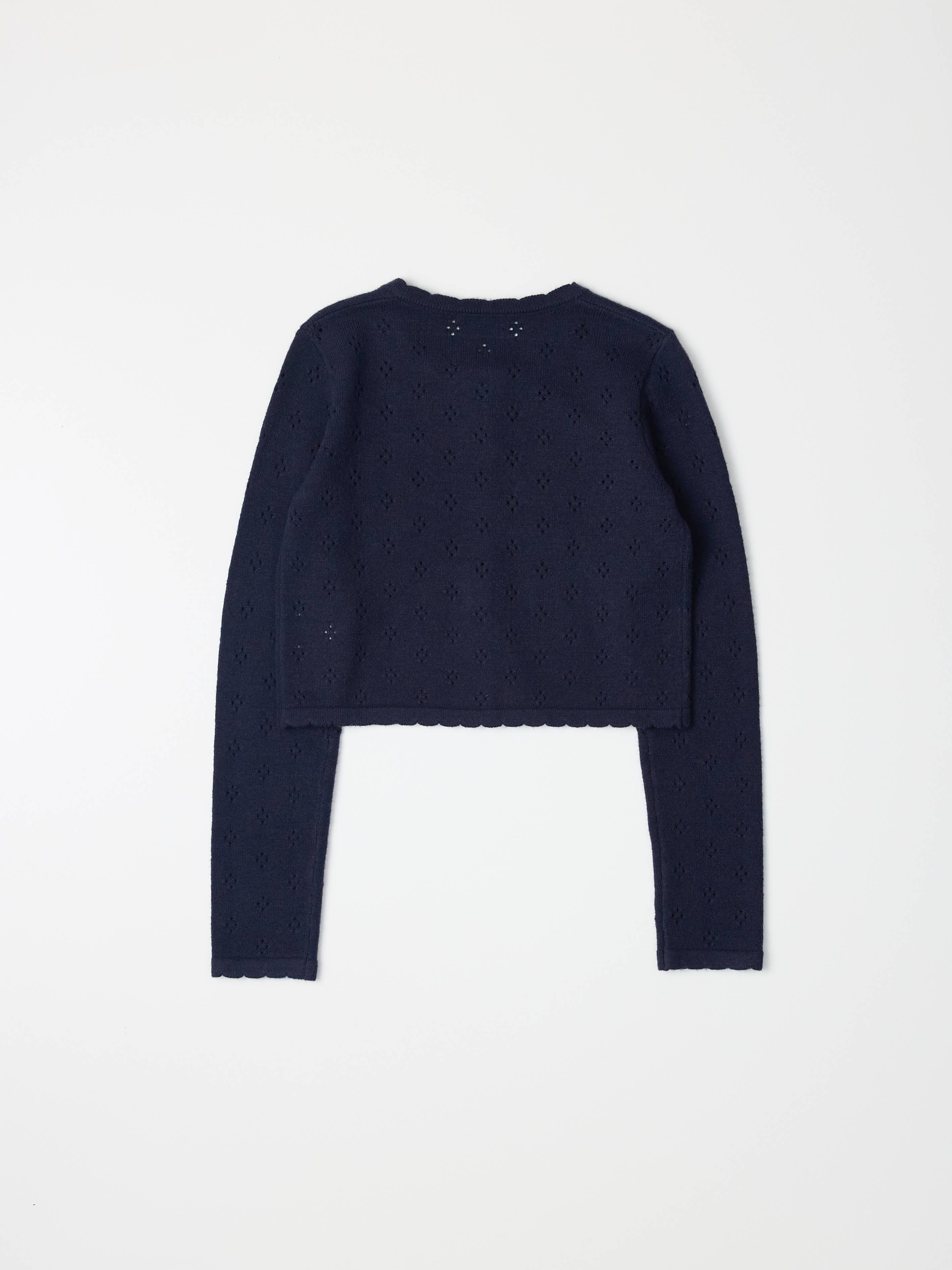 The Carmela Cardigan | Scalloped Pointelle Cardigan