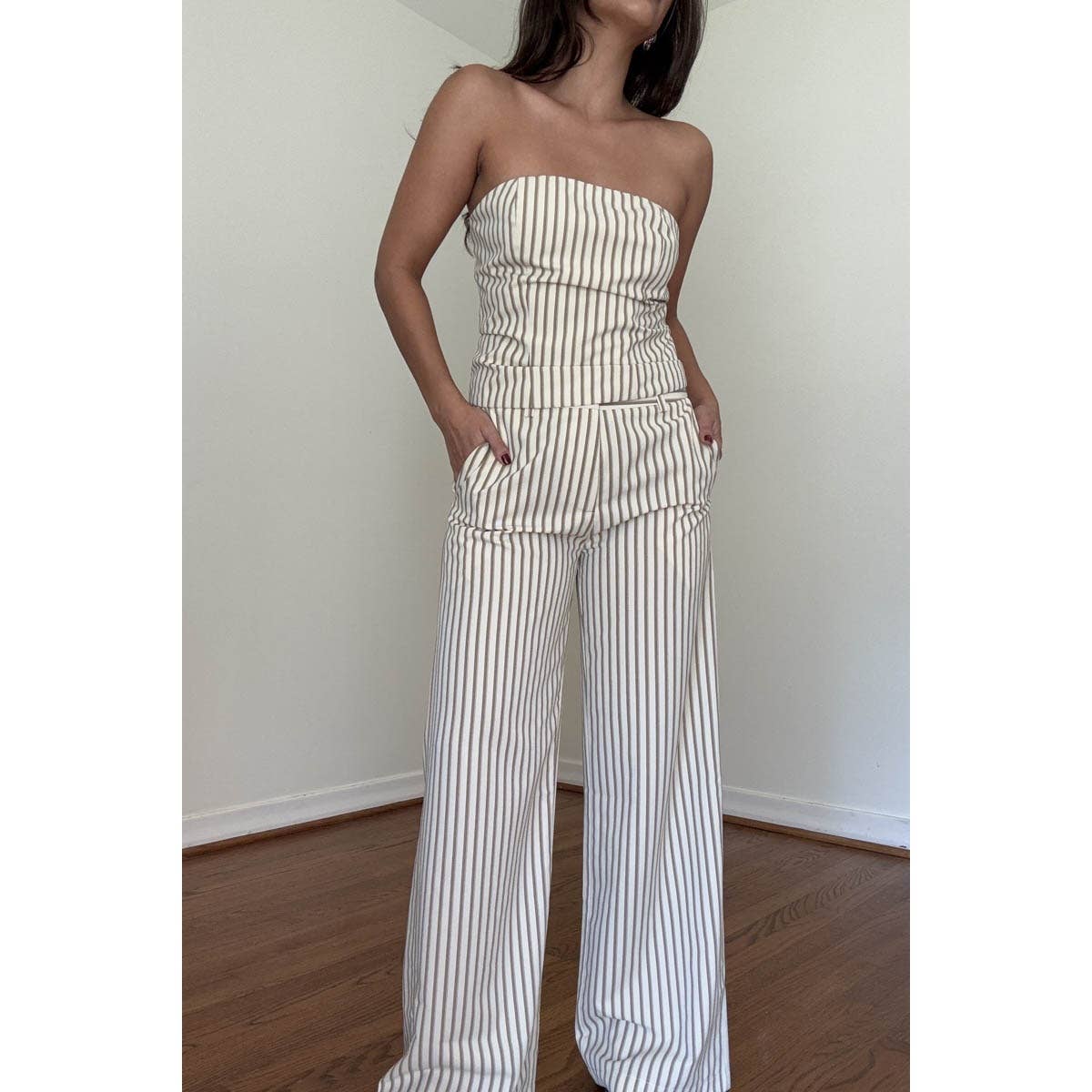 Striped Strapless Corset Top