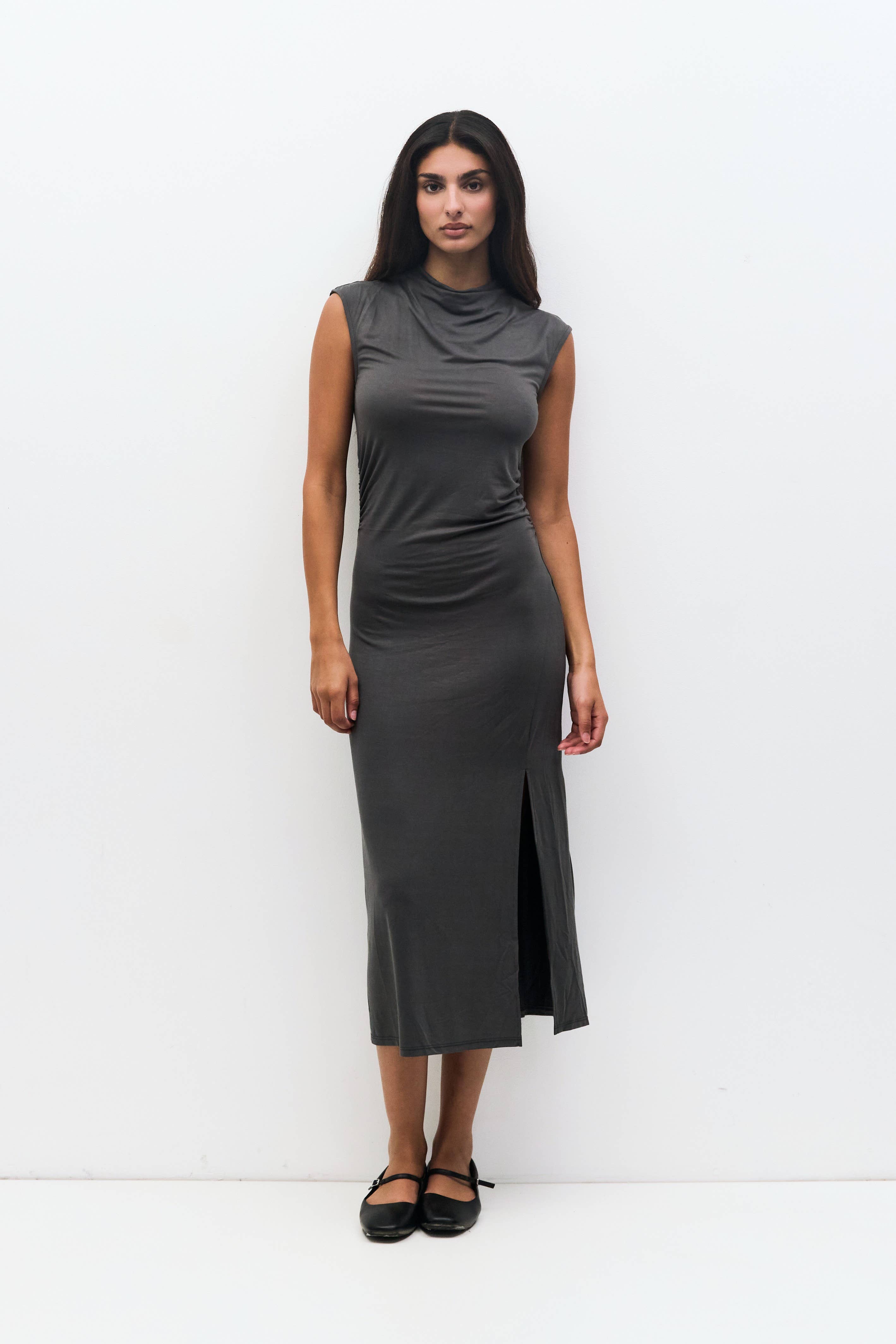 The Felicia Dress | Cowl Mock Neck Bodycon Dress
