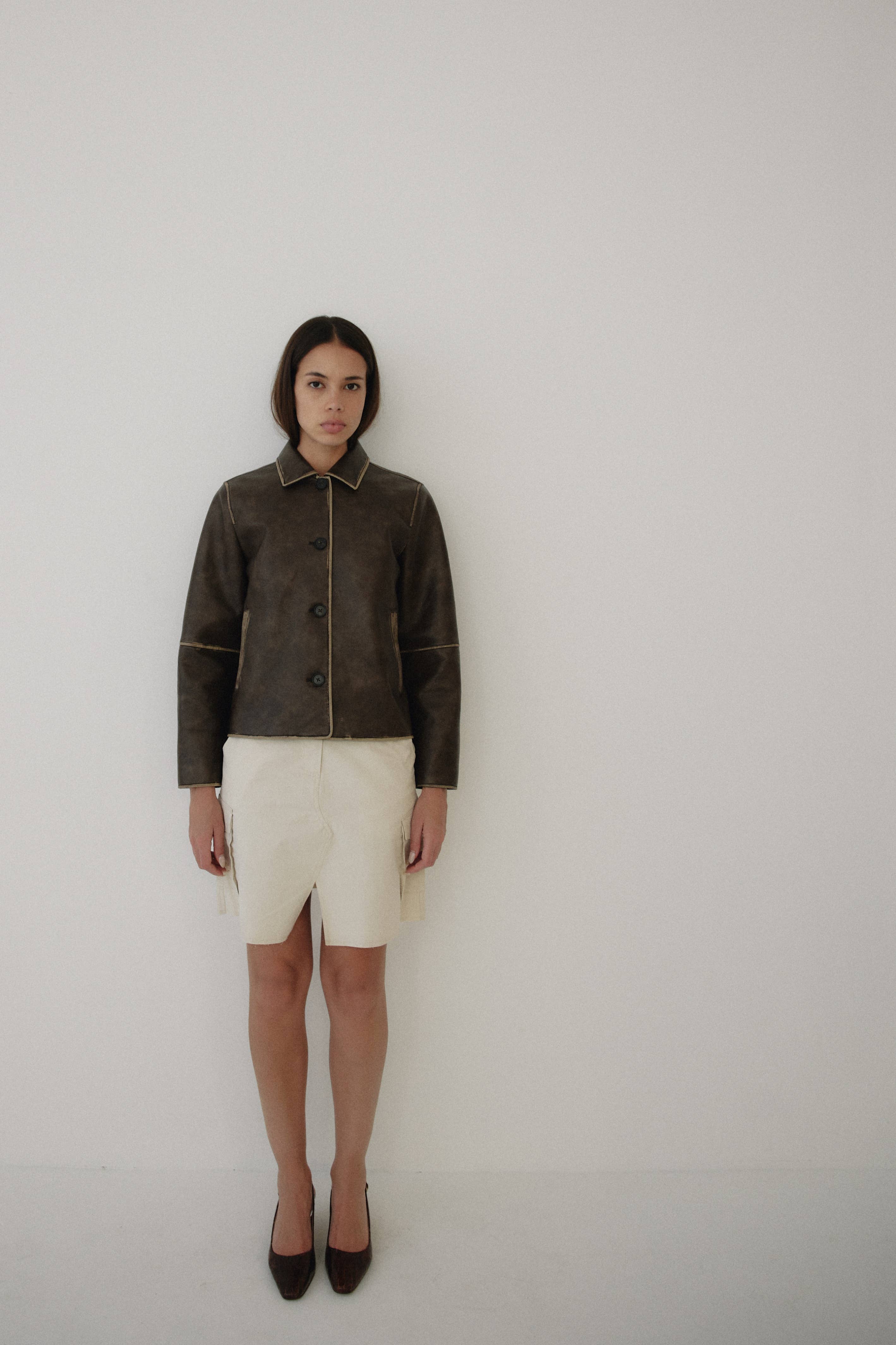 The Murph Jacket | Distressed Button-Down Leather Jacket