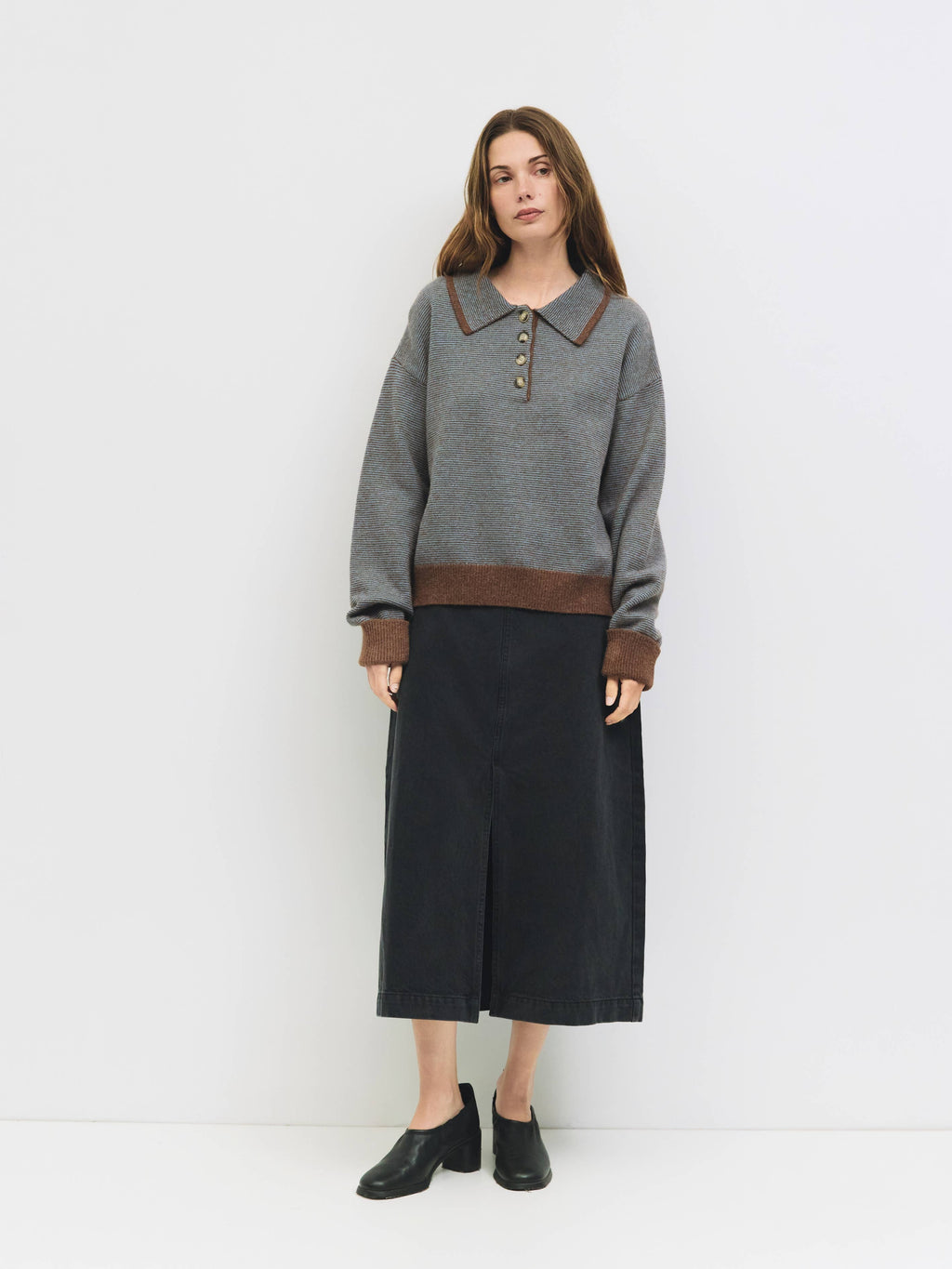 The Myers Sweater | Striped Collared Sweater