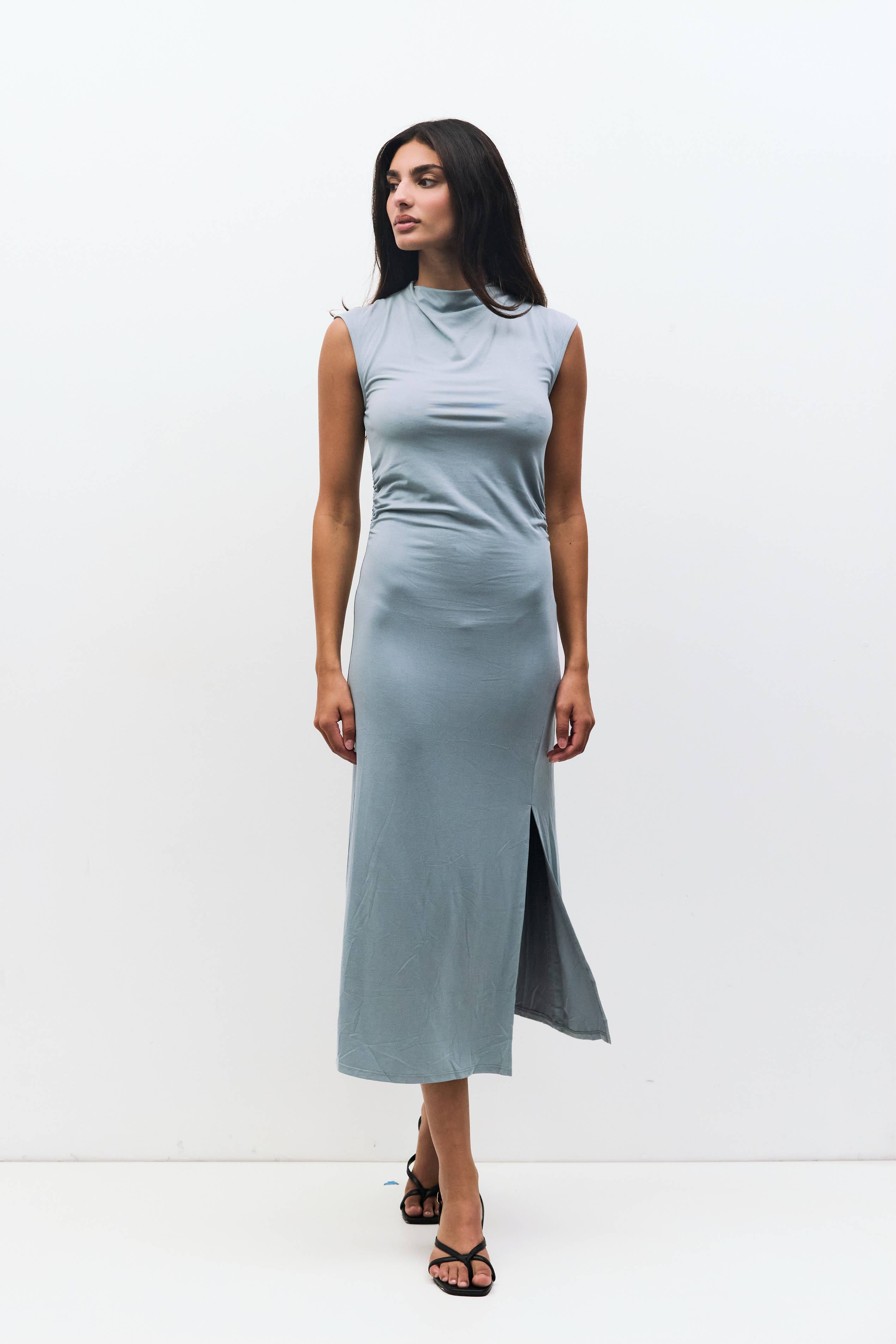 The Felicia Dress | Cowl Mock Neck Bodycon Dress