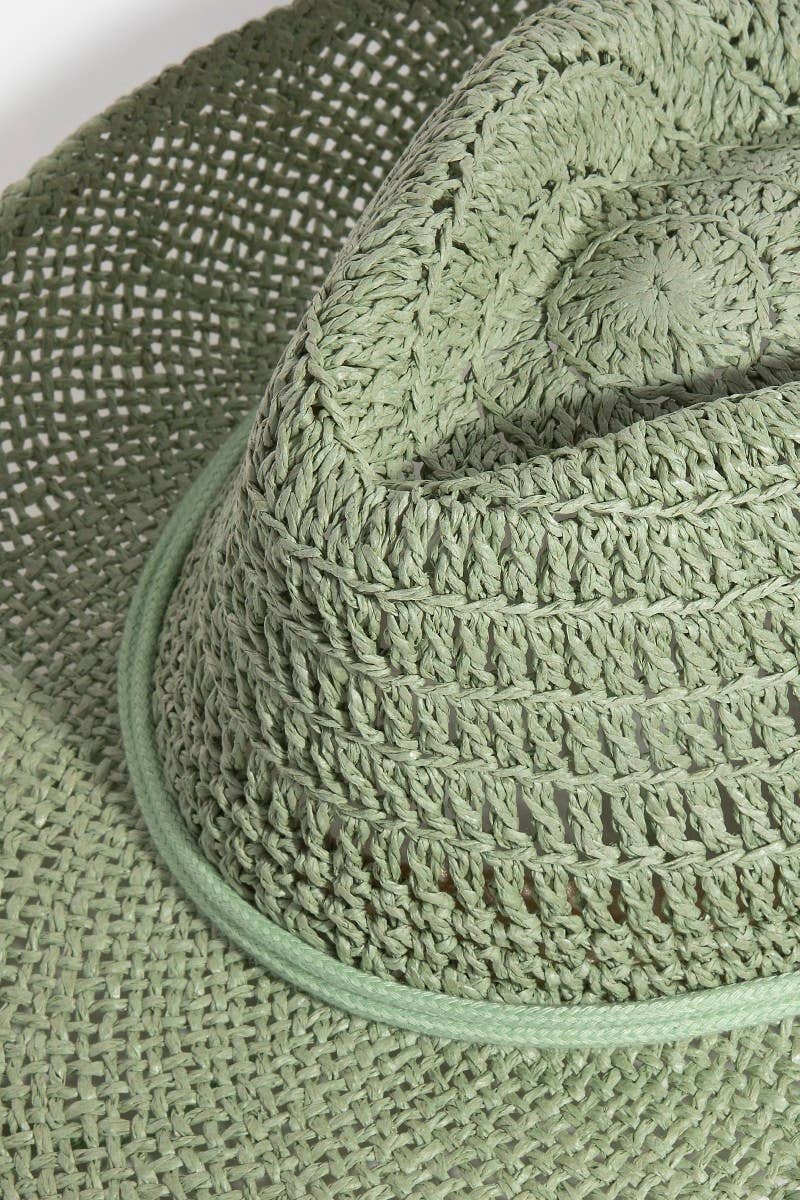 Western Straw Braided Double Rope Cowboy Hat