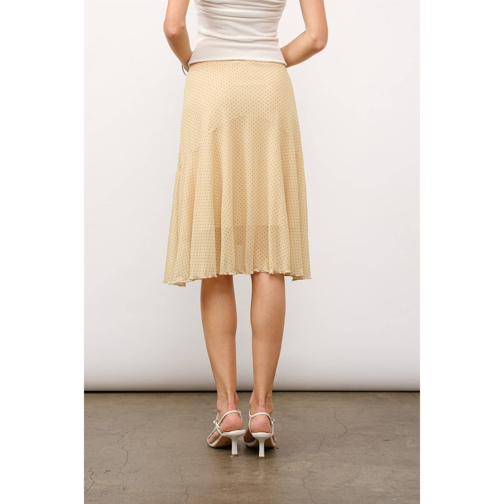 Lilou Polka Dot Mesh Mid Skirt