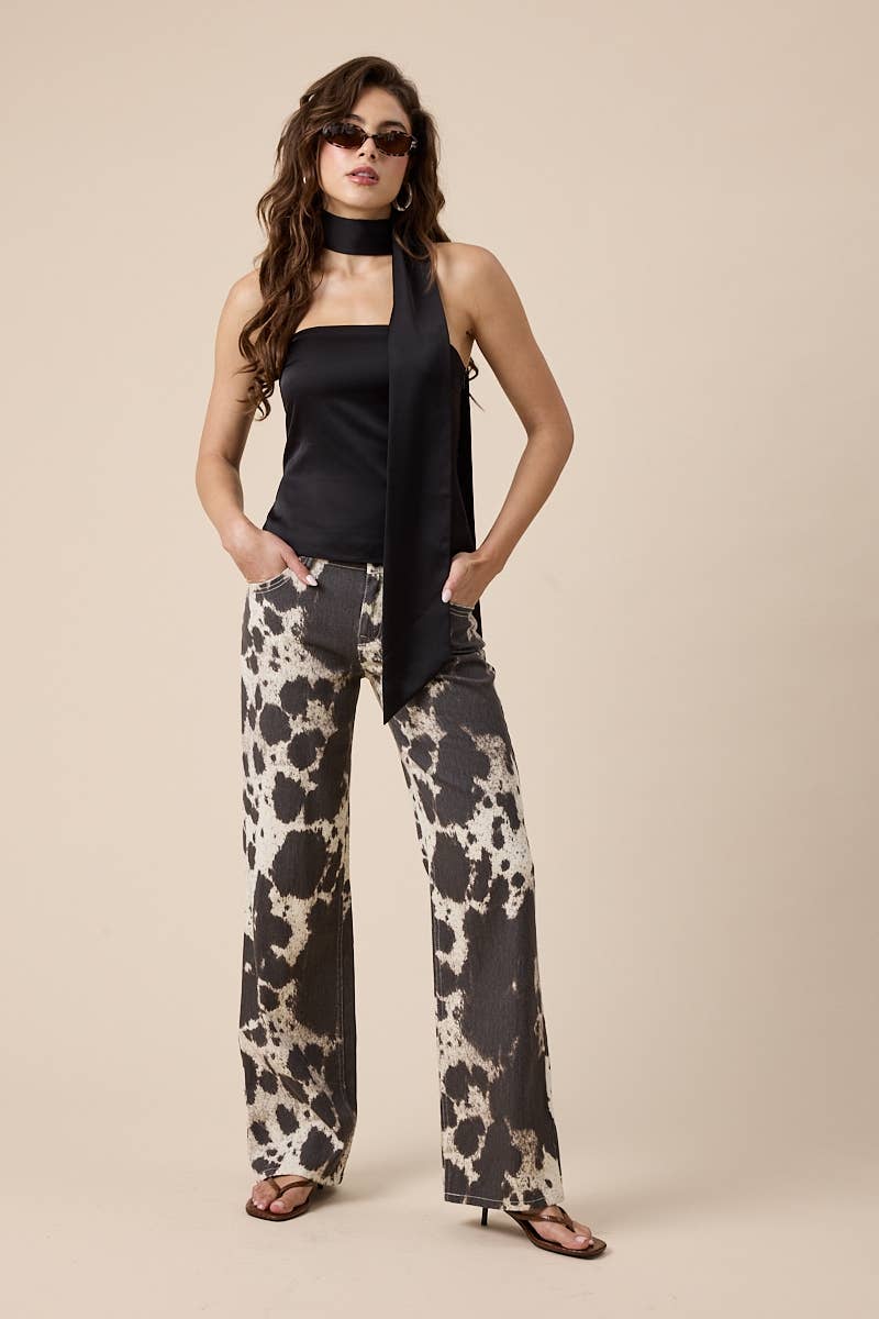 Neck Scarf Attached Solid Color Plain Tube Top