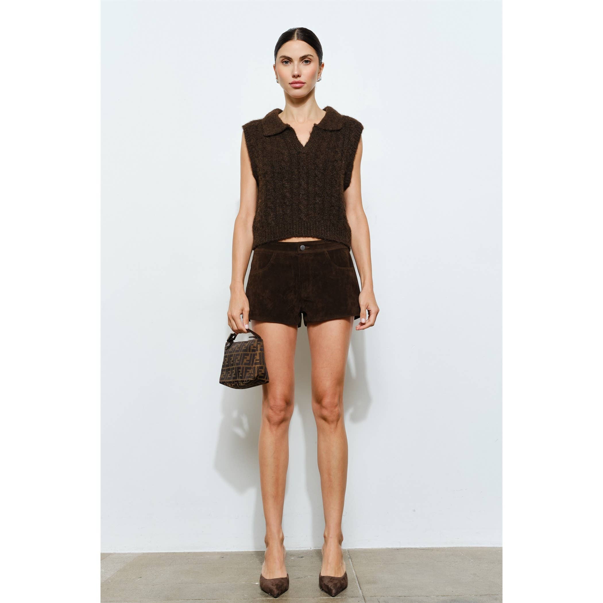 Bronte Collared Cable Knit Vest