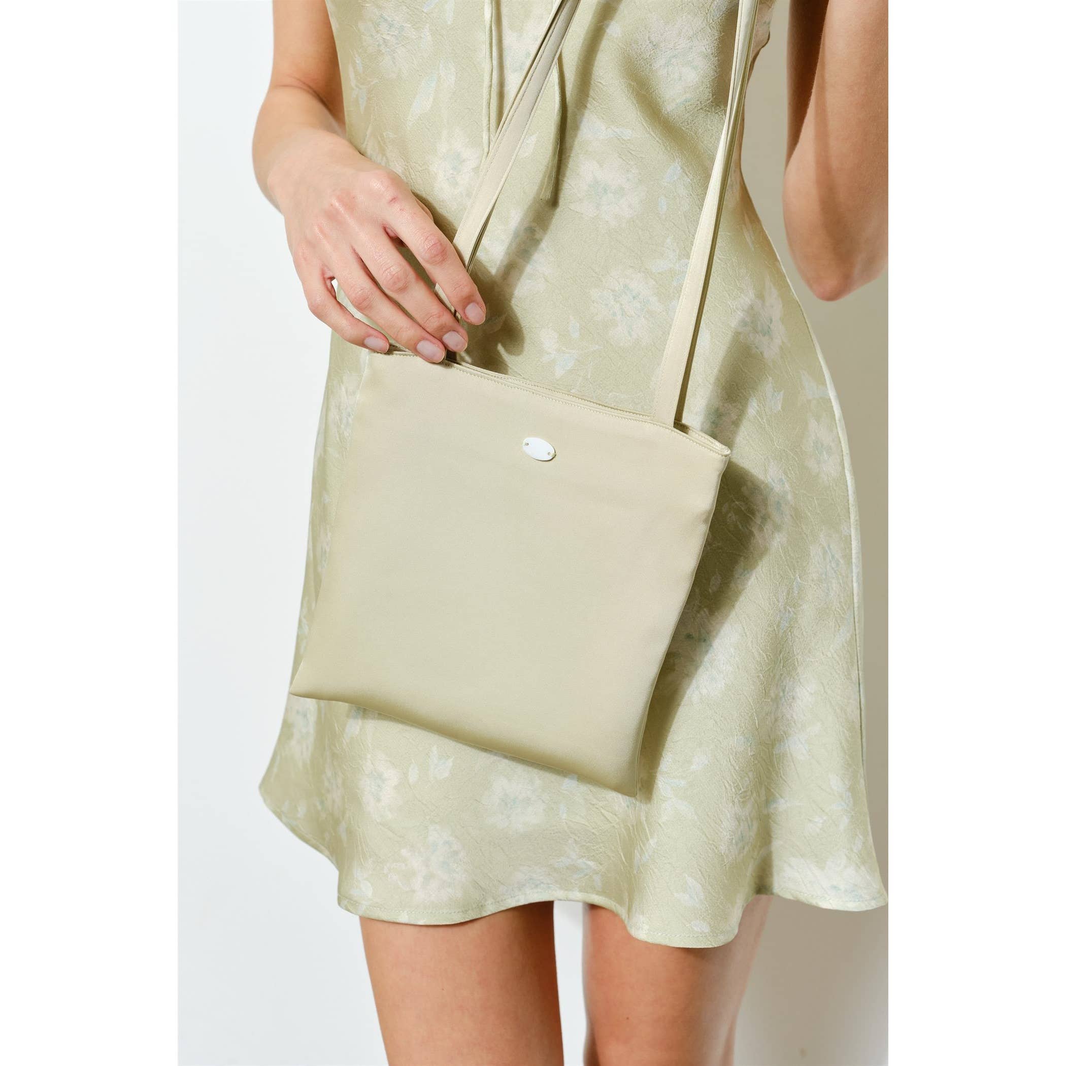 Leda Satin-Finish Tote Bag
