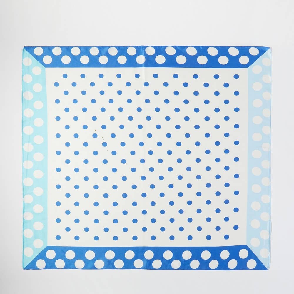 Contrasting Border Polka Dot Square Bandana Scarf