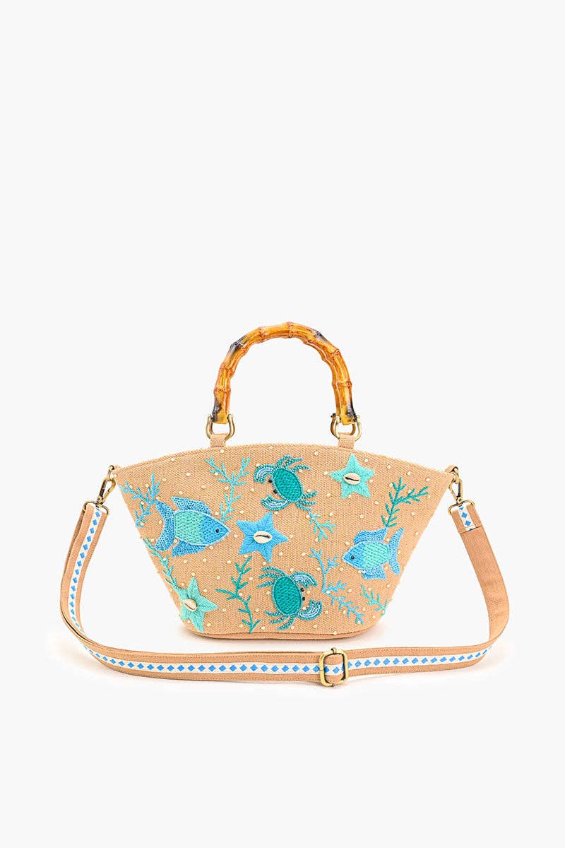 America & Beyond Marine Life Embellished Tote