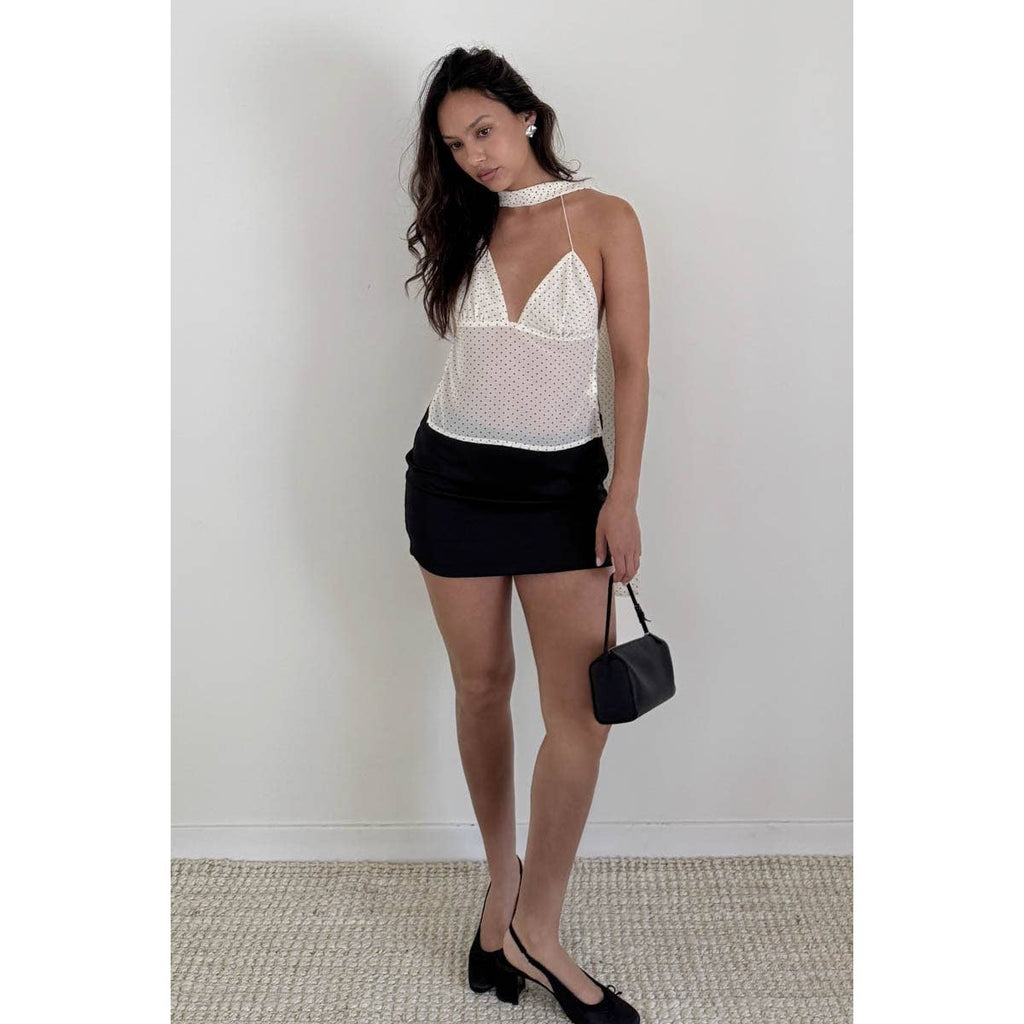 Stretchy Matte Satin Low Waist Bodycon Skort