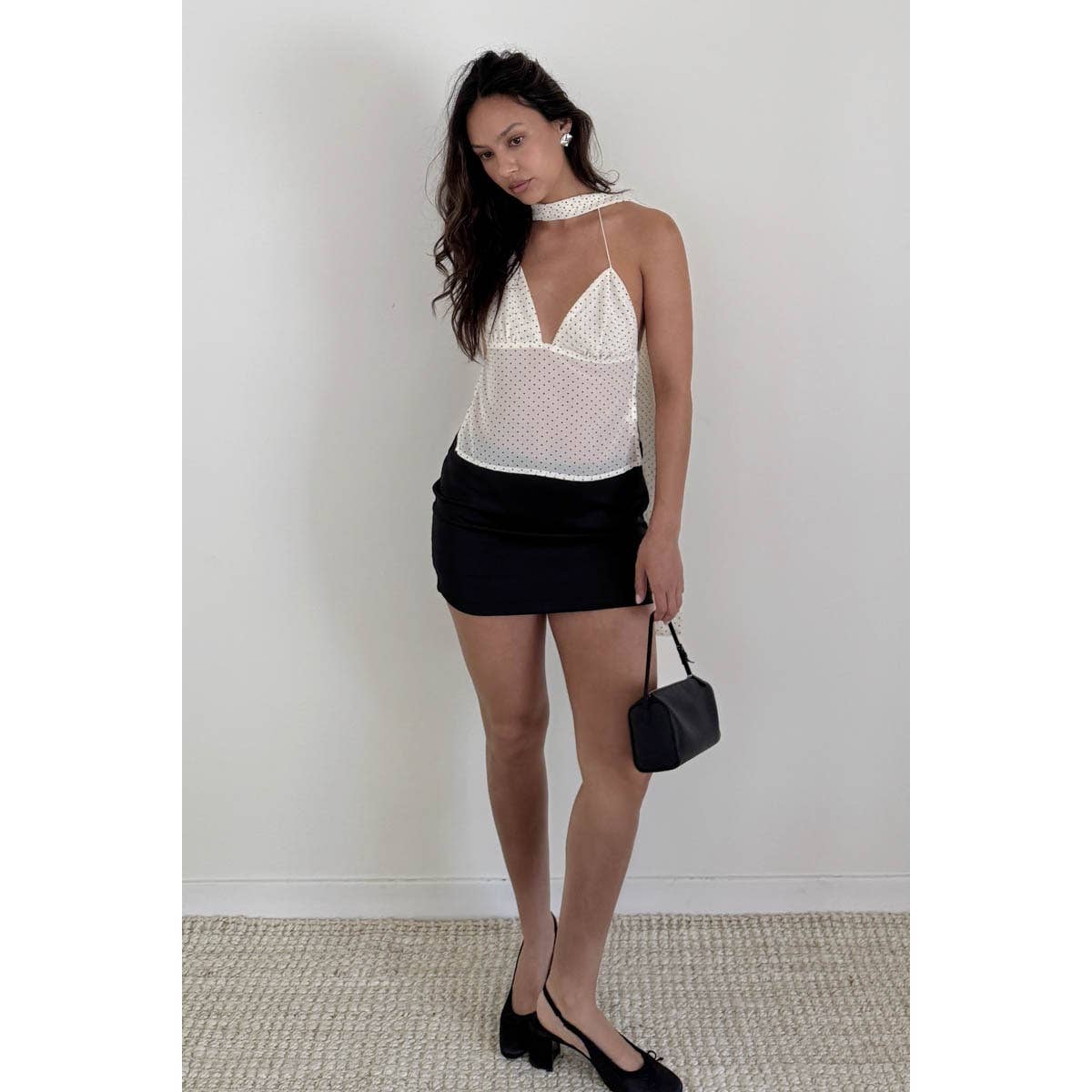 Stretchy Matte Satin Low Waist Bodycon Skort