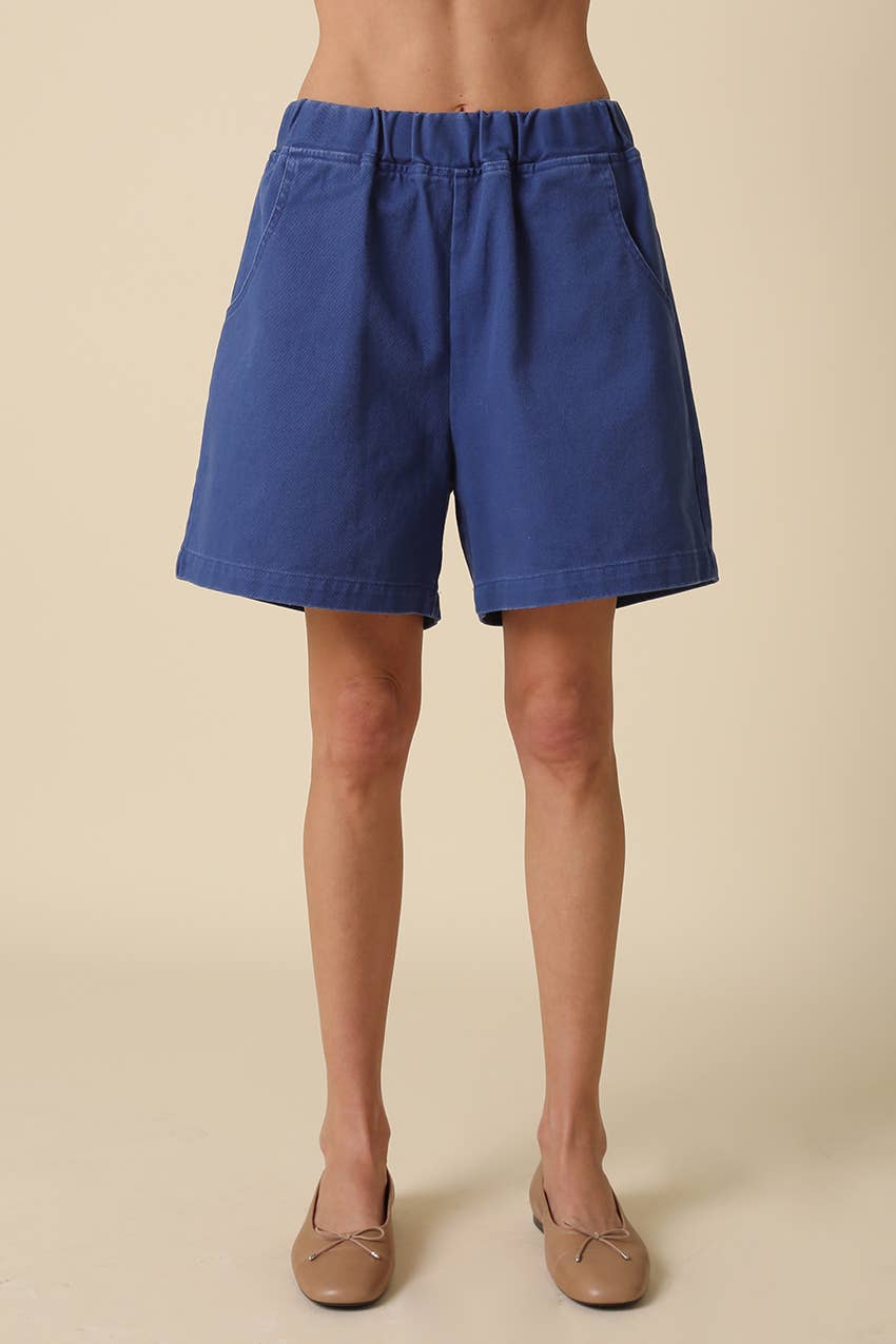 BRISA COTTON PULL-ON BERMUDA SHORTS