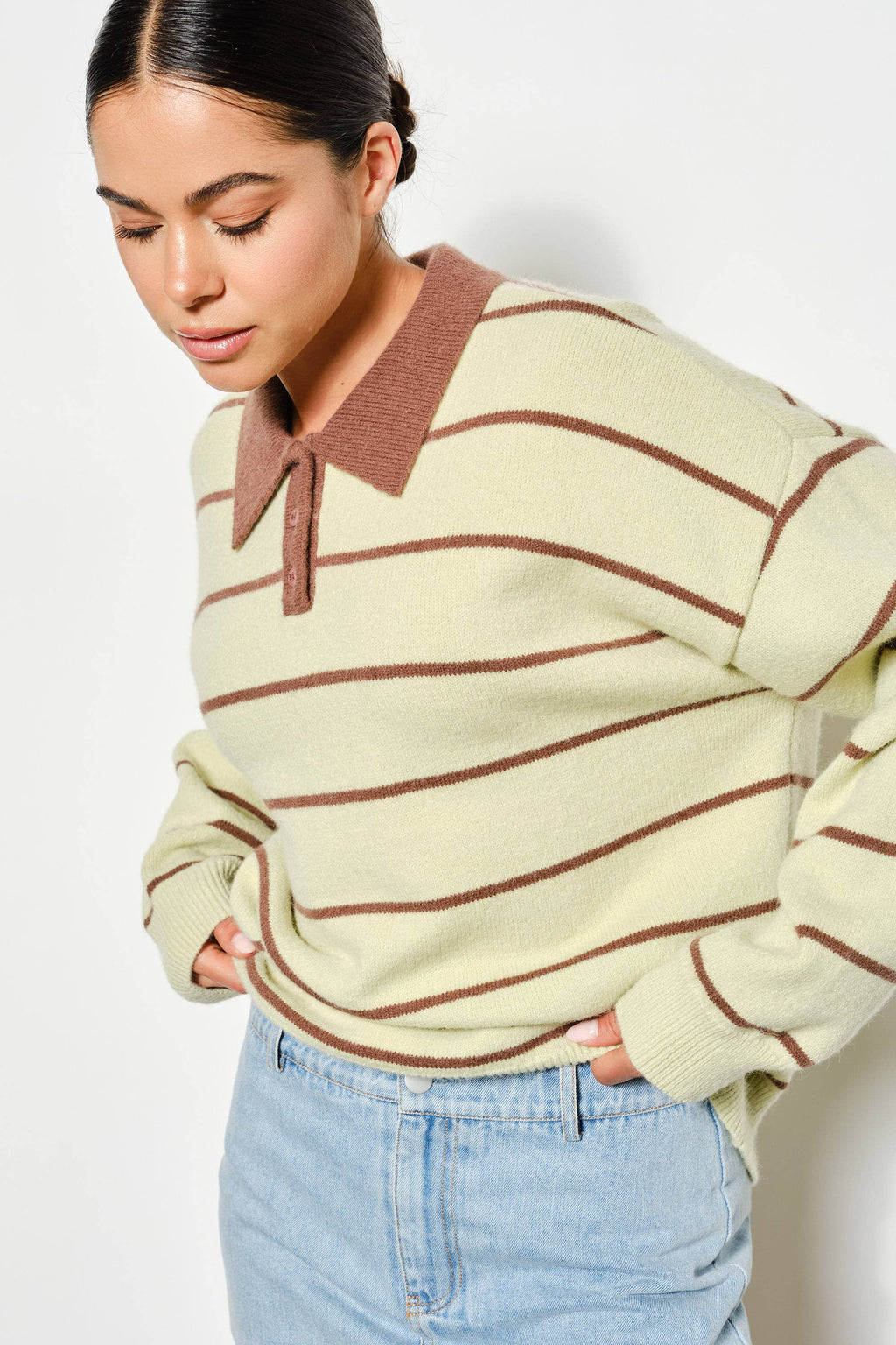 JOANNA STRIPED RUGBY SWEATER